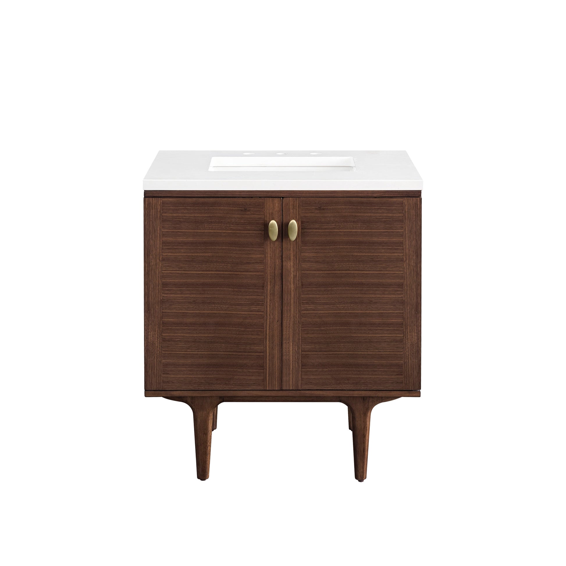 Mid-Century Walnut / White Zeus - 3 Faucet Holes