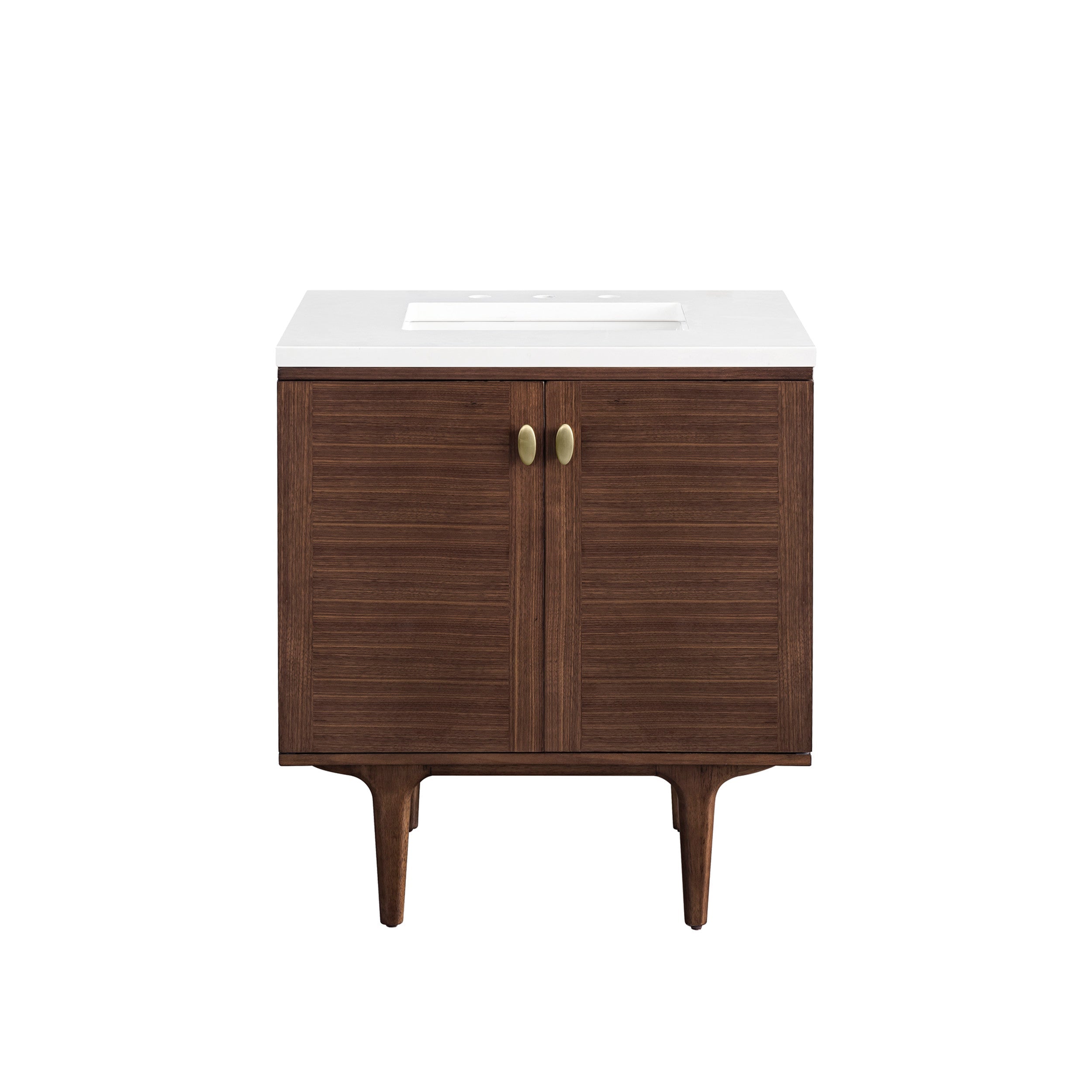 Mid-Century Walnut / White Zeus - 3 Faucet Holes
