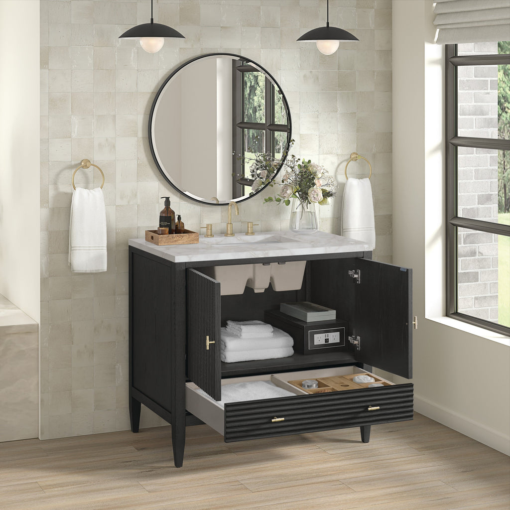 Carbon Oak / Victorian Silver - 3 Faucet Holes