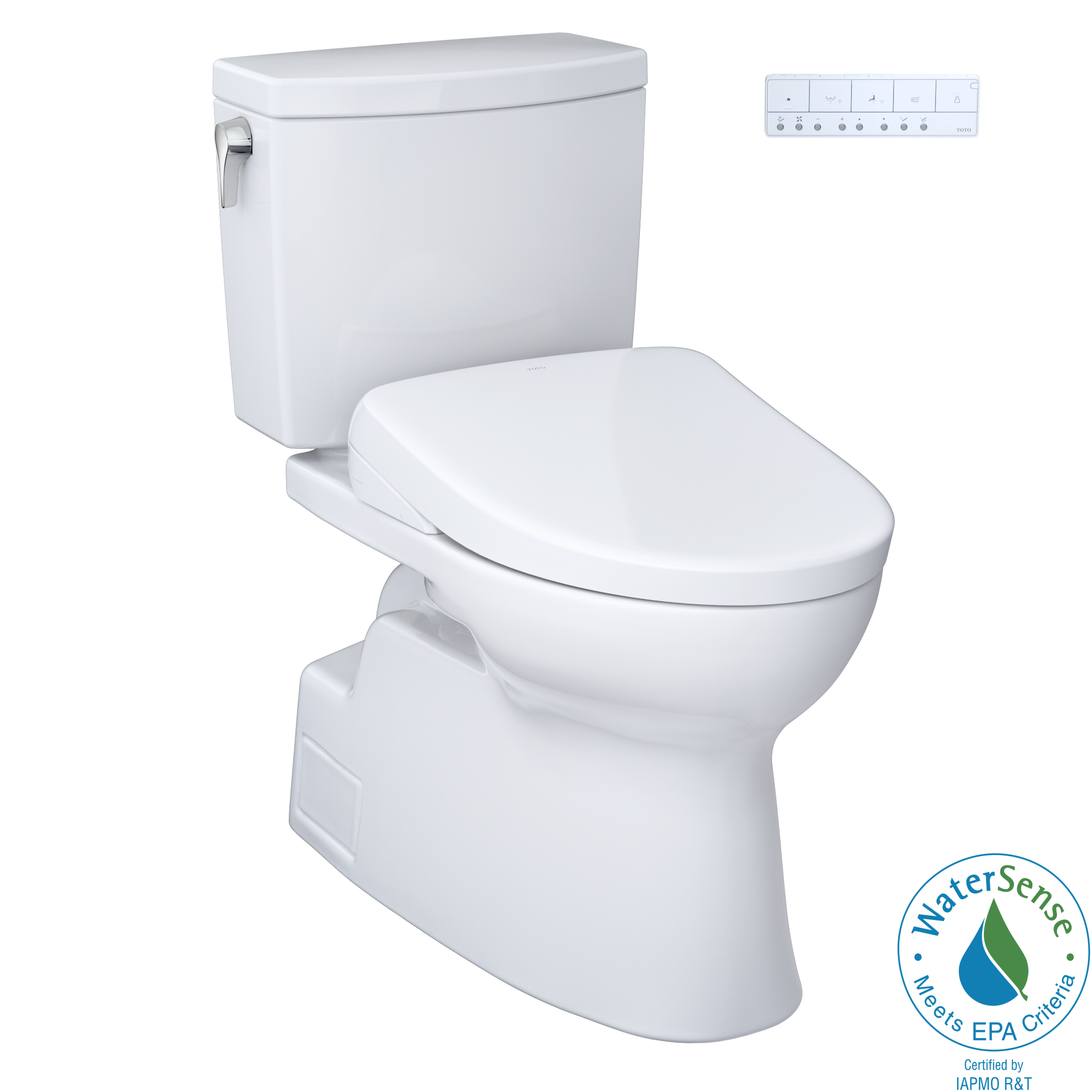 Toto Washlet+ Vespin II 1G Two Piece Elongated 1.0 GPF Toilet with Auto Flush Washlet+ S7 Contemporary Bidet Seat