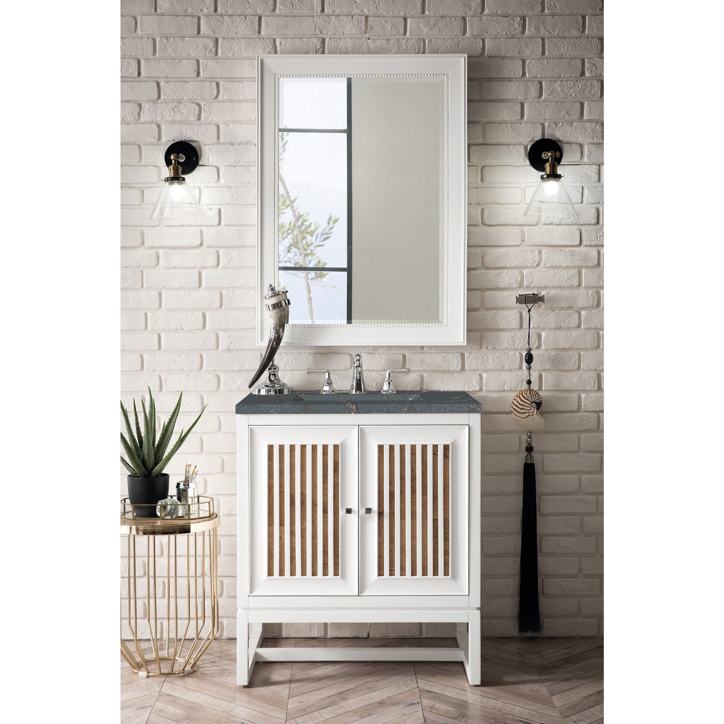 Glossy White / Parisien Bleu - 3 Faucet Holes