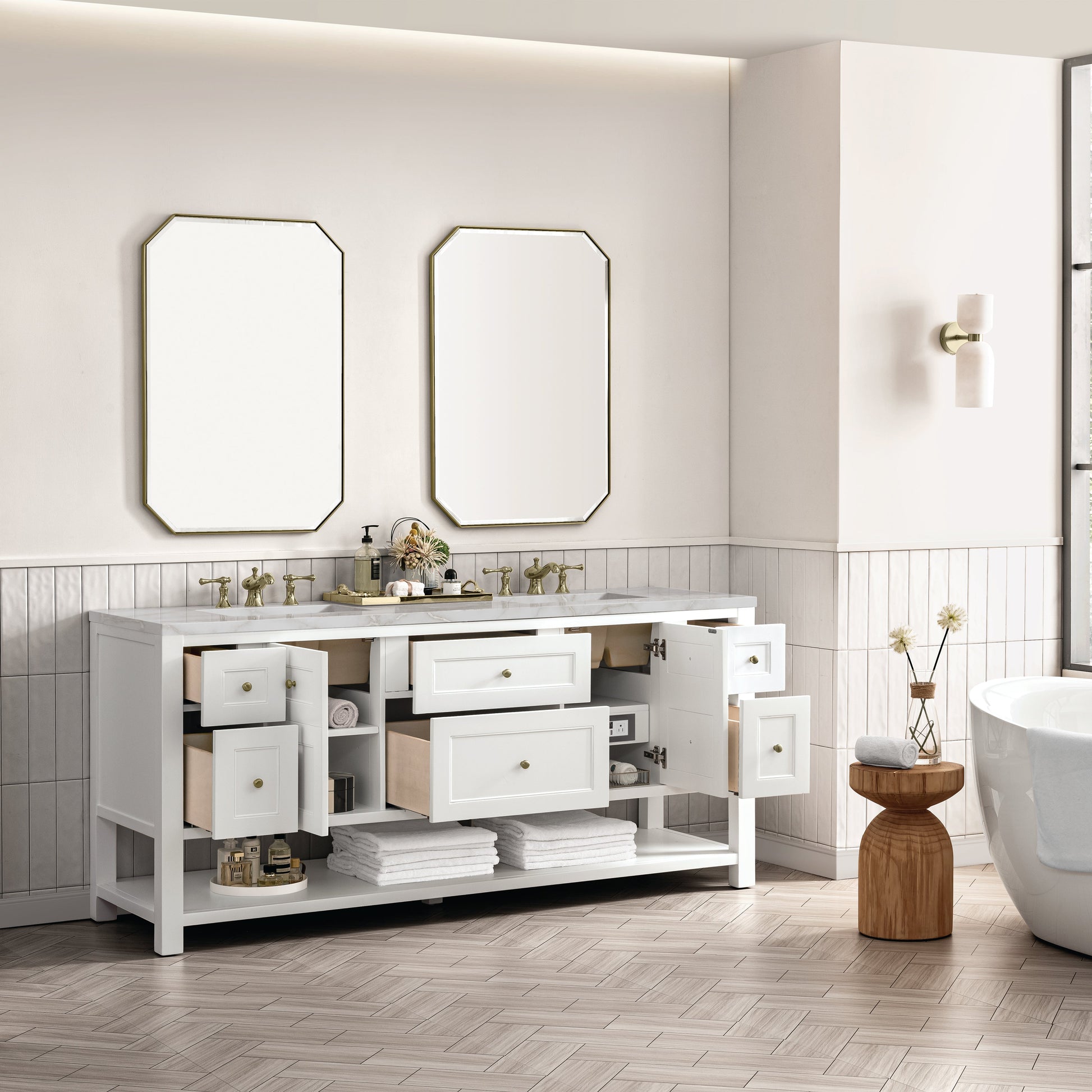 Bright White / Victorian Silver - 3 Faucet Holes