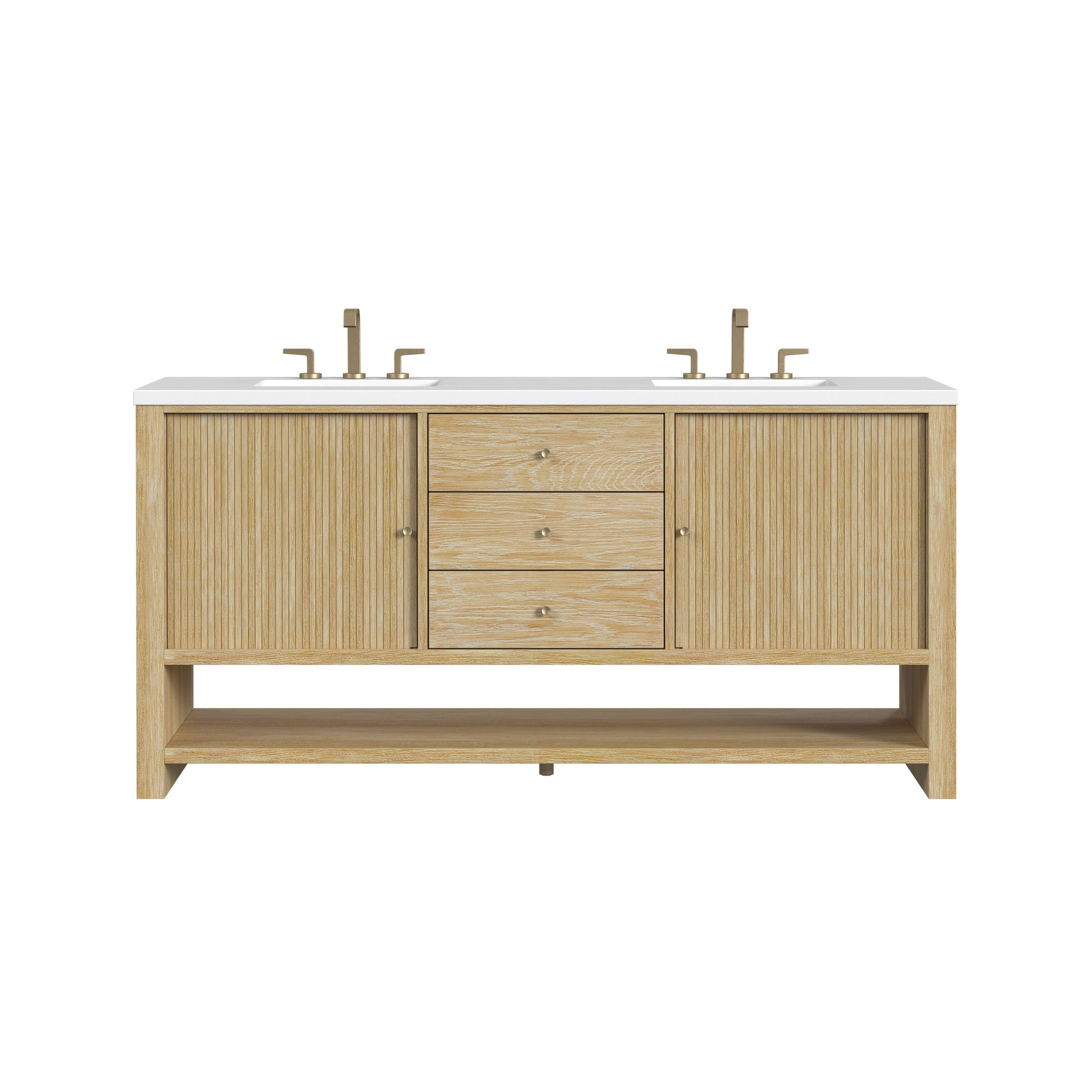 Sunwashed Oak / White Zeus - 3 Faucet Holes