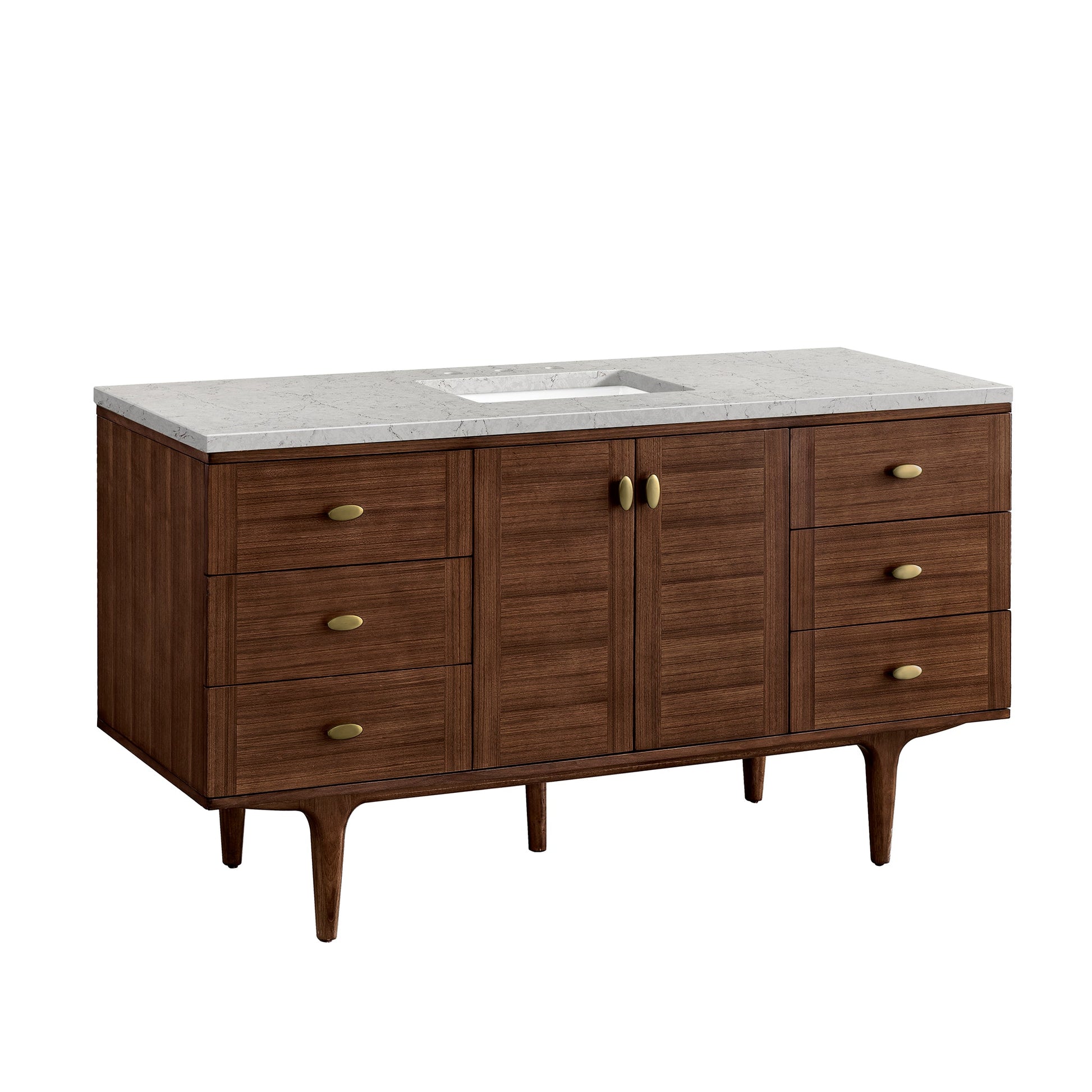 Mid-Century Walnut / Eternal Jasmine Pearl - 3 Faucet Holes