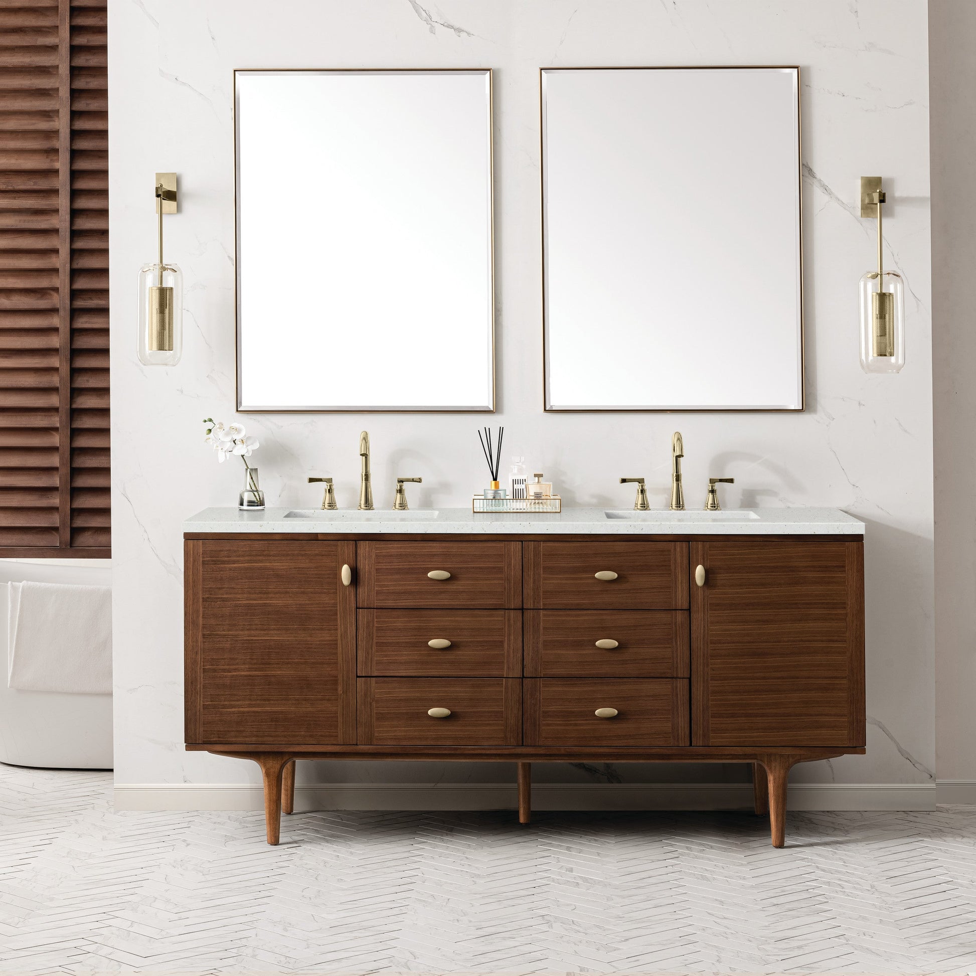 Mid-Century Walnut / Lime Delight - 3 Faucet Holes