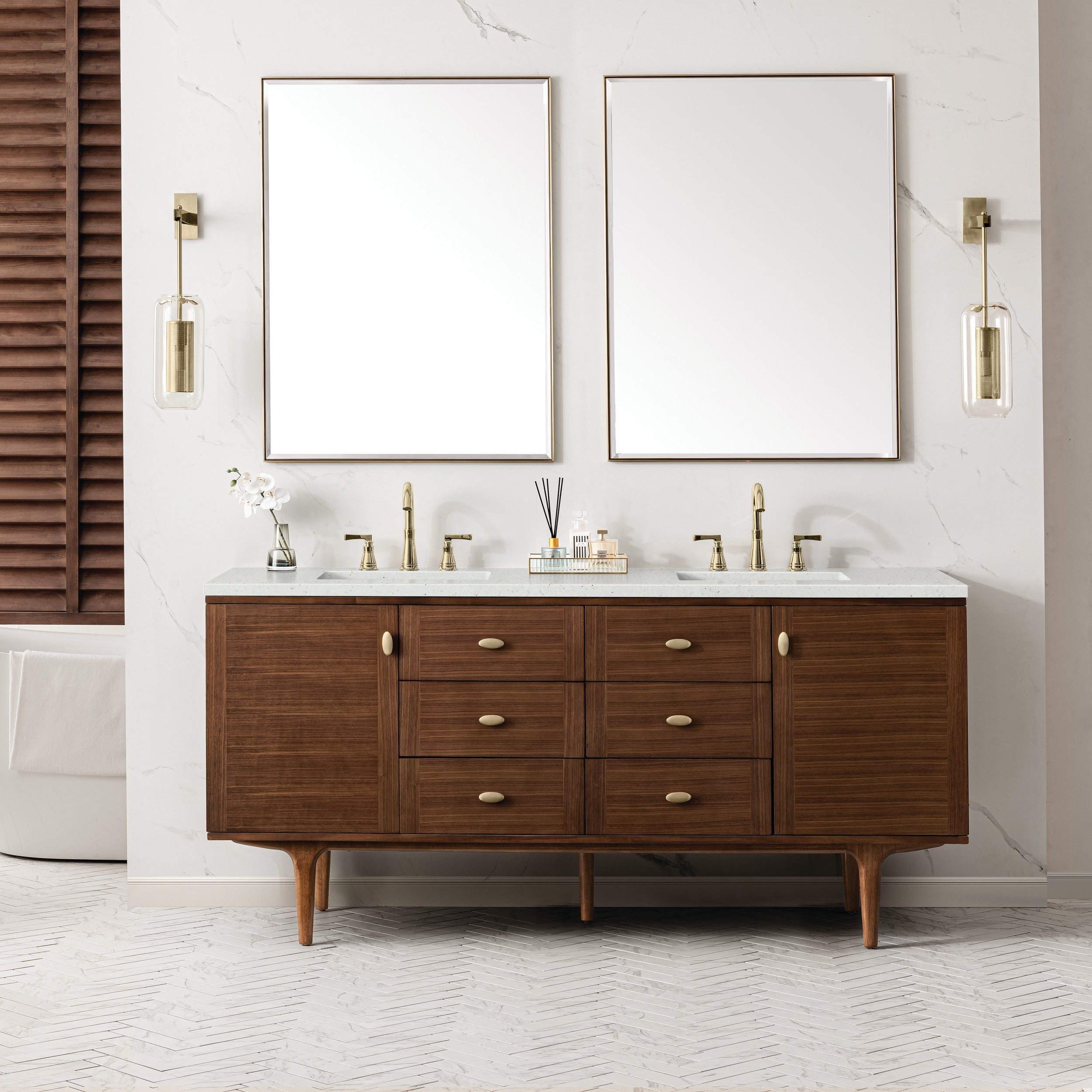 Mid-Century Walnut / Lime Delight - 3 Faucet Holes