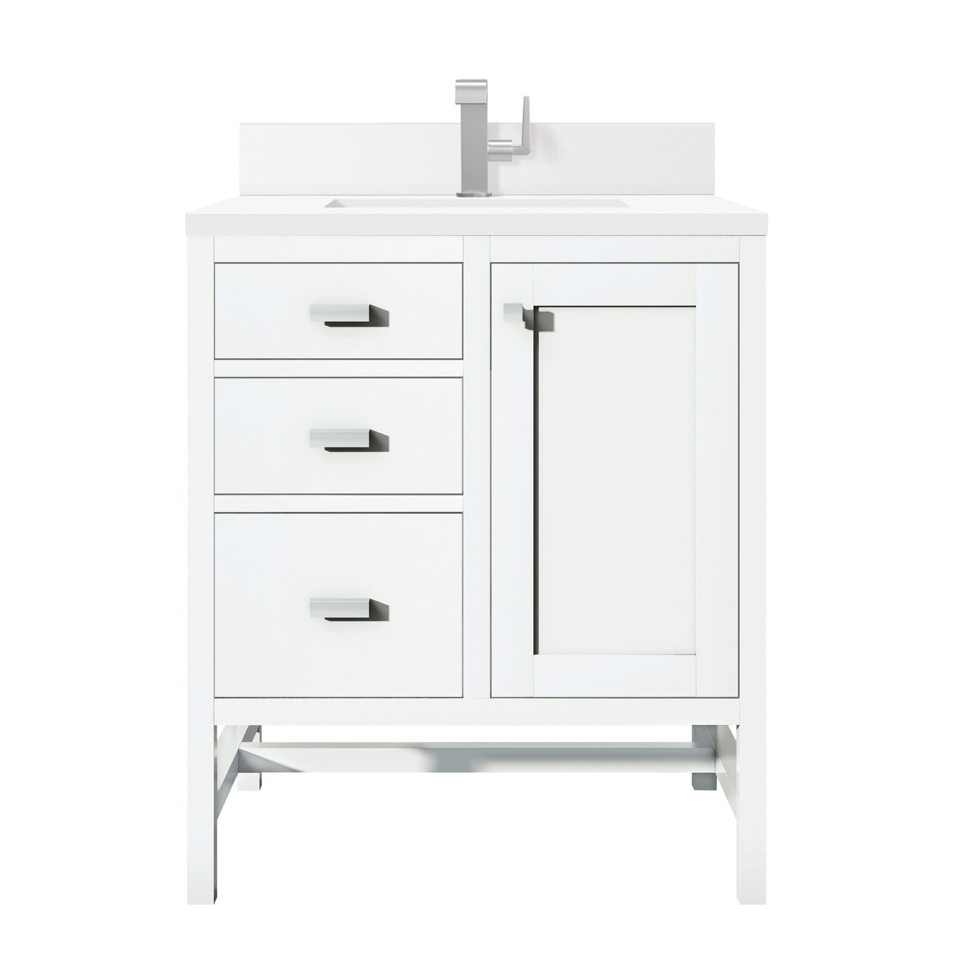 Glossy White / White Zeus - 1 Faucet Hole