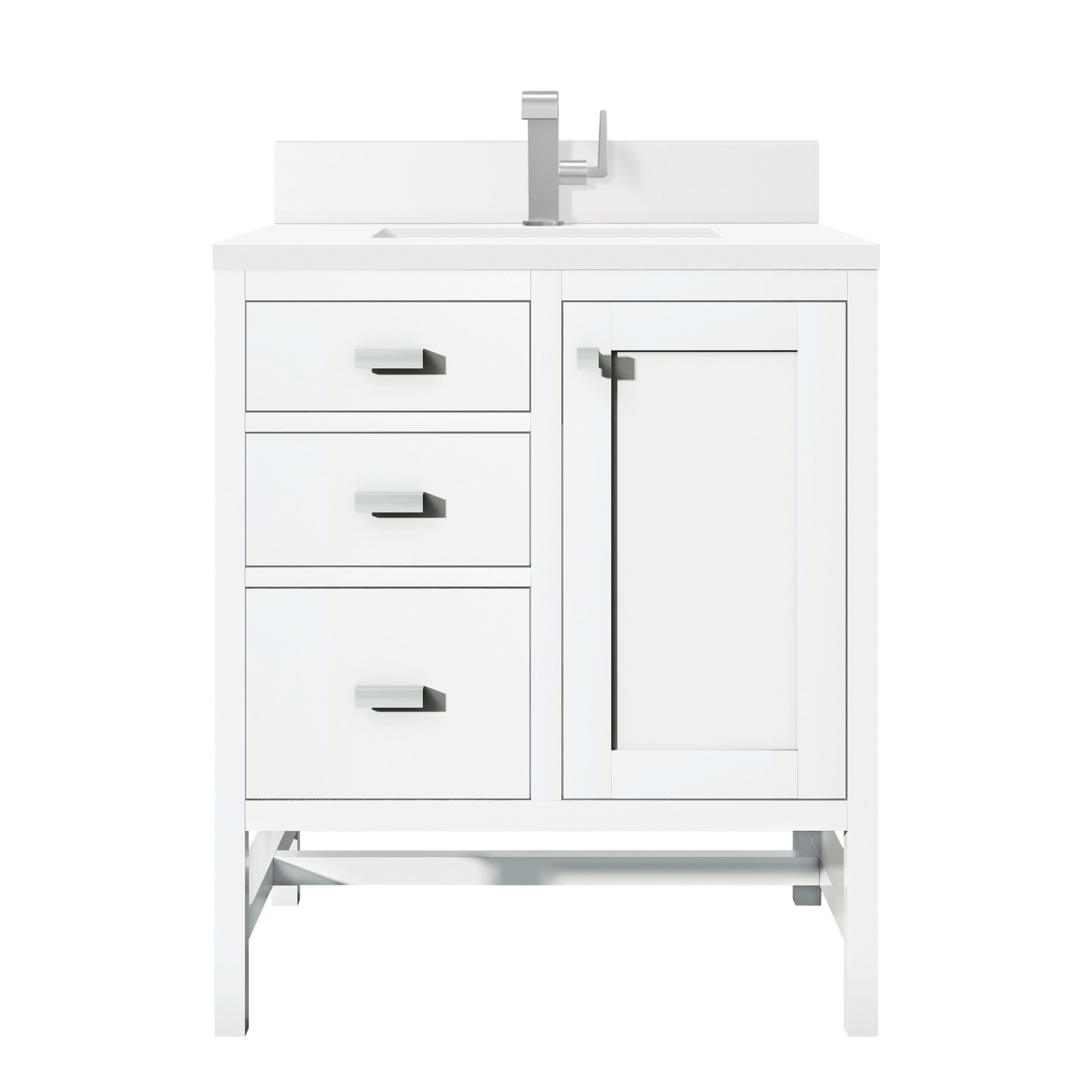 Glossy White / White Zeus - 1 Faucet Hole
