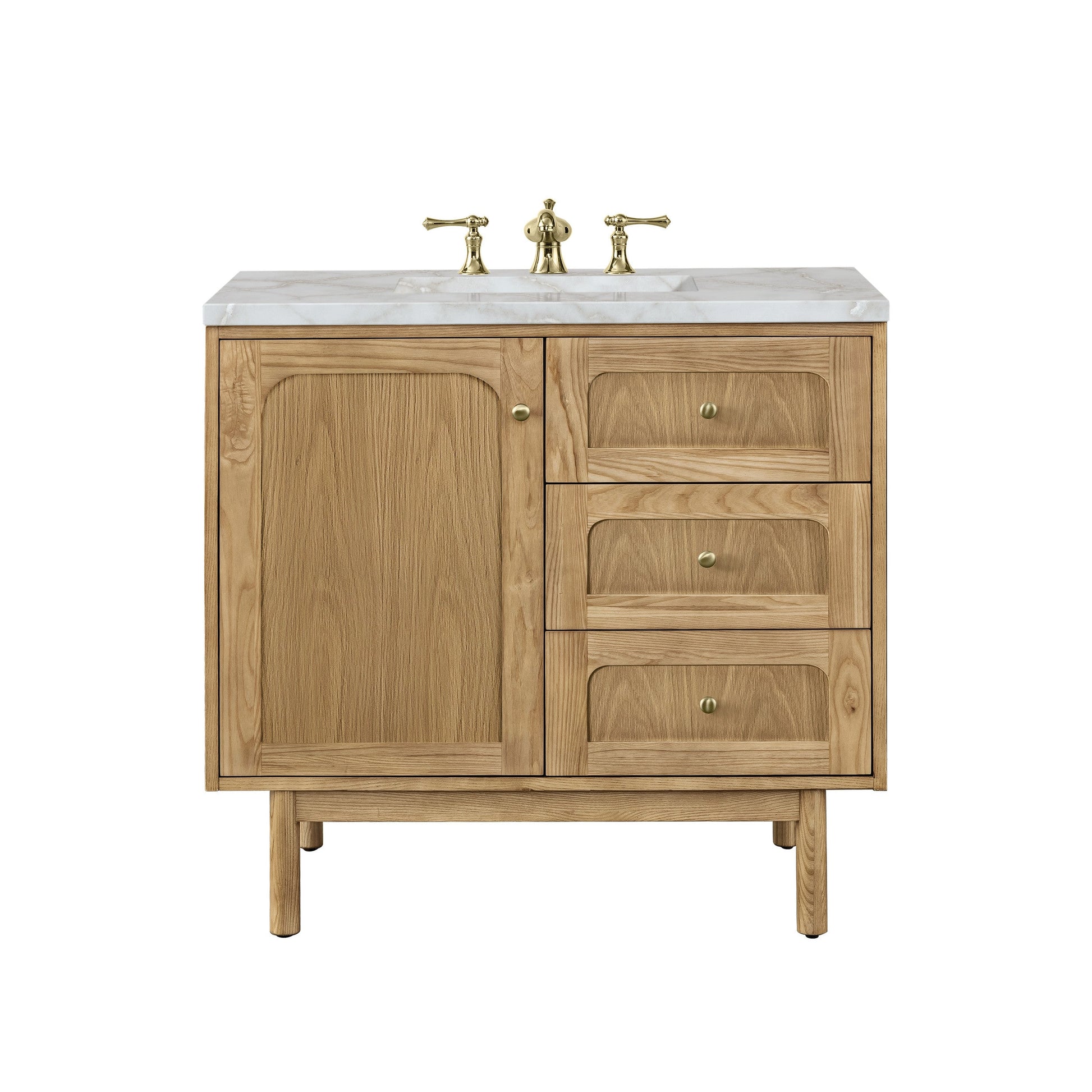 Light Natural Oak / Victorian Silver - 3 Faucet Holes