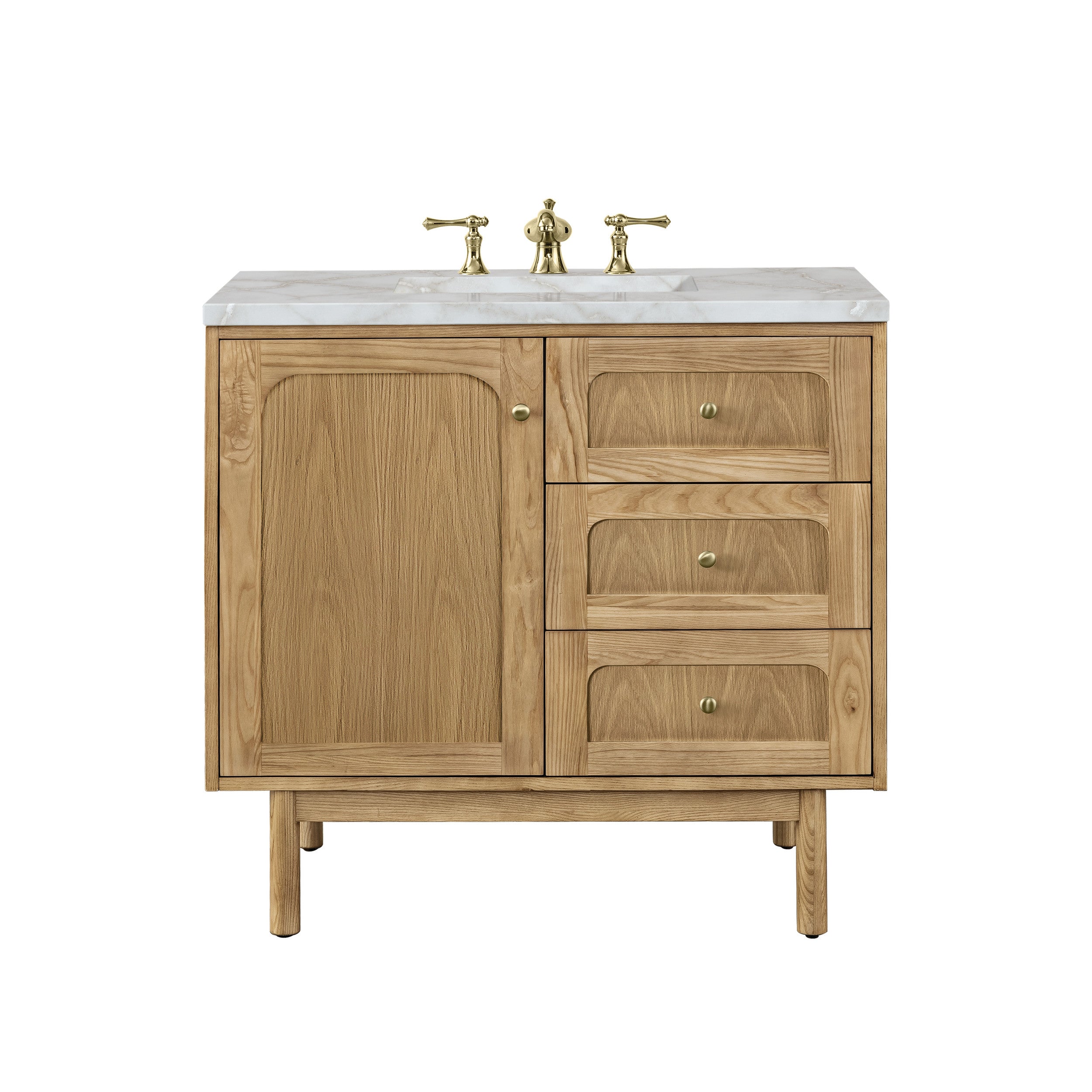 Light Natural Oak / Victorian Silver - 3 Faucet Holes