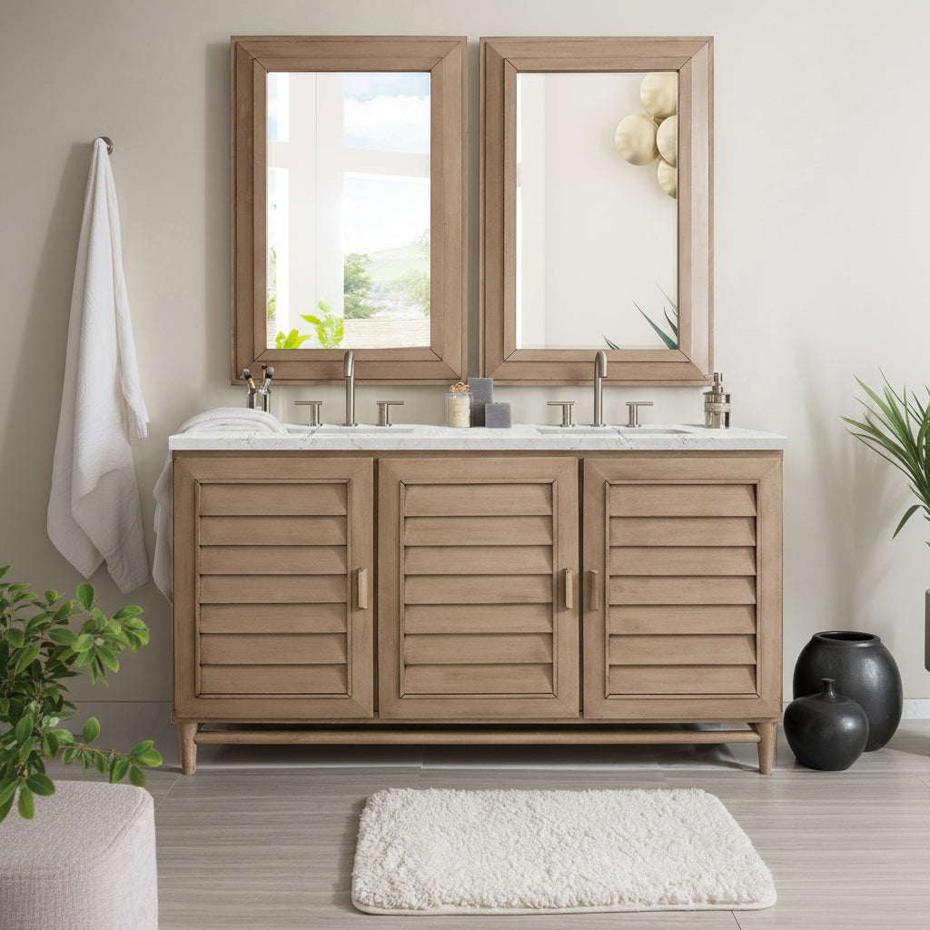 Whitewashed Walnut / Eternal Jasmine Pearl - 3 Faucet Holes