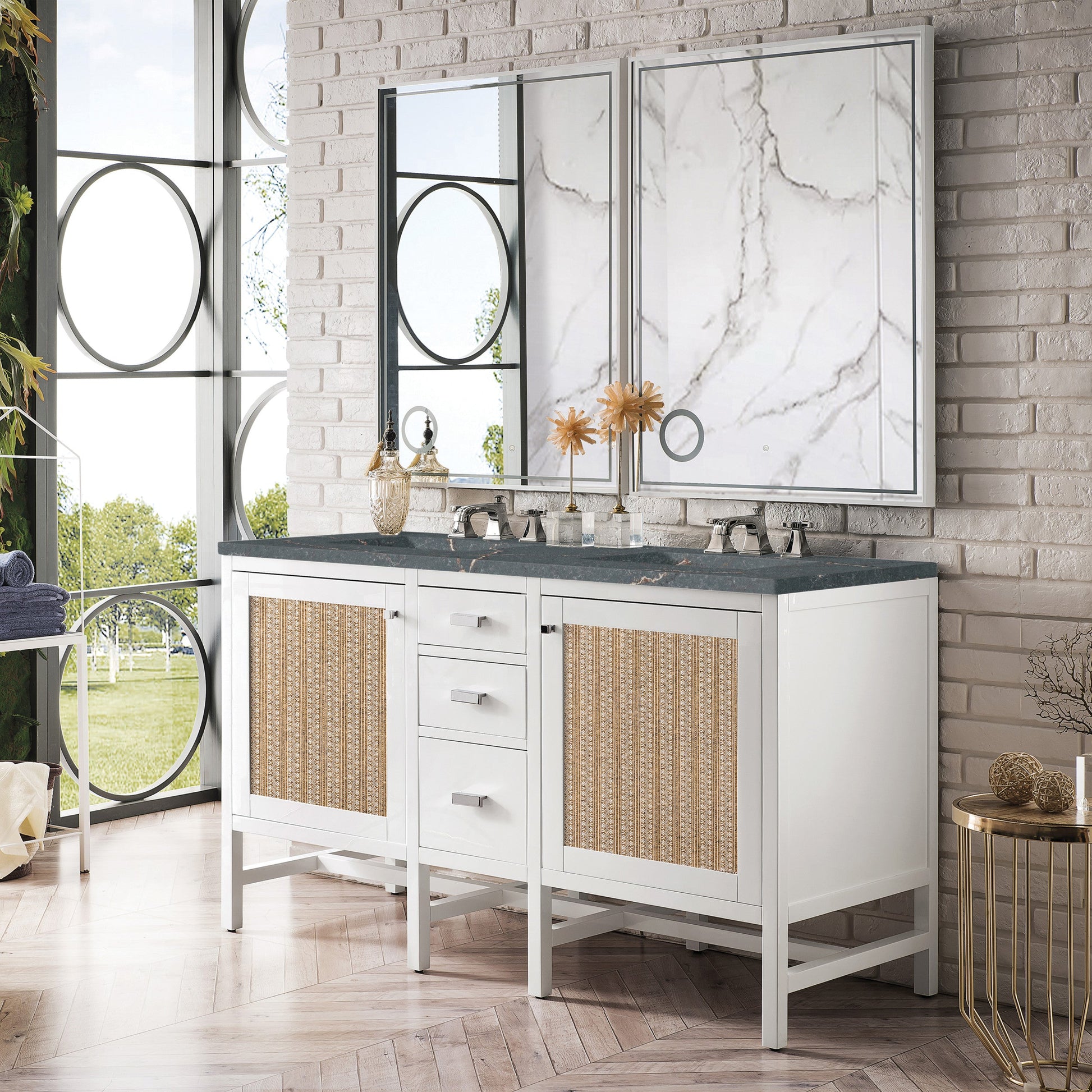 Glossy White / Parisien Bleu - 3 Faucet Holes