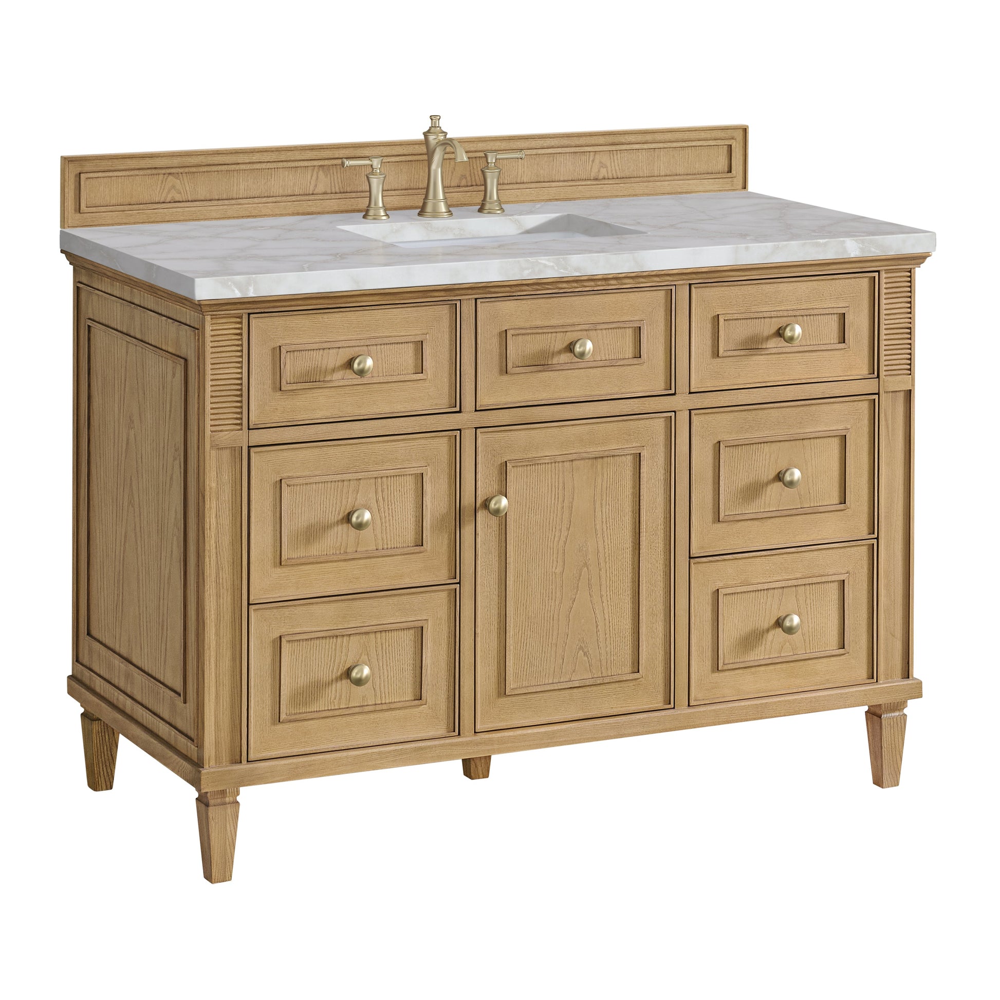 Light Natural Oak / Victorian Silver - 3 Faucet Holes