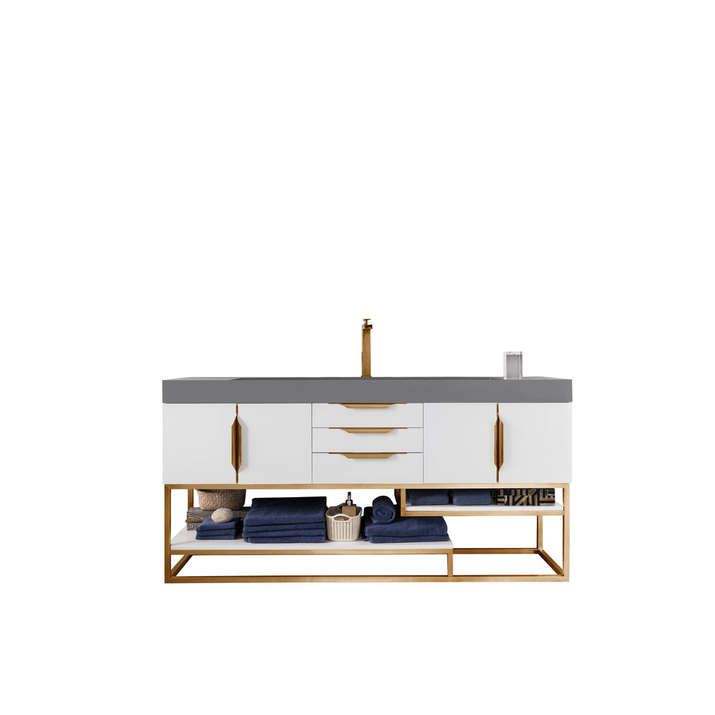 Glossy White / Radiant Gold / Dusk Grey Glossy - 1 Faucet Hole