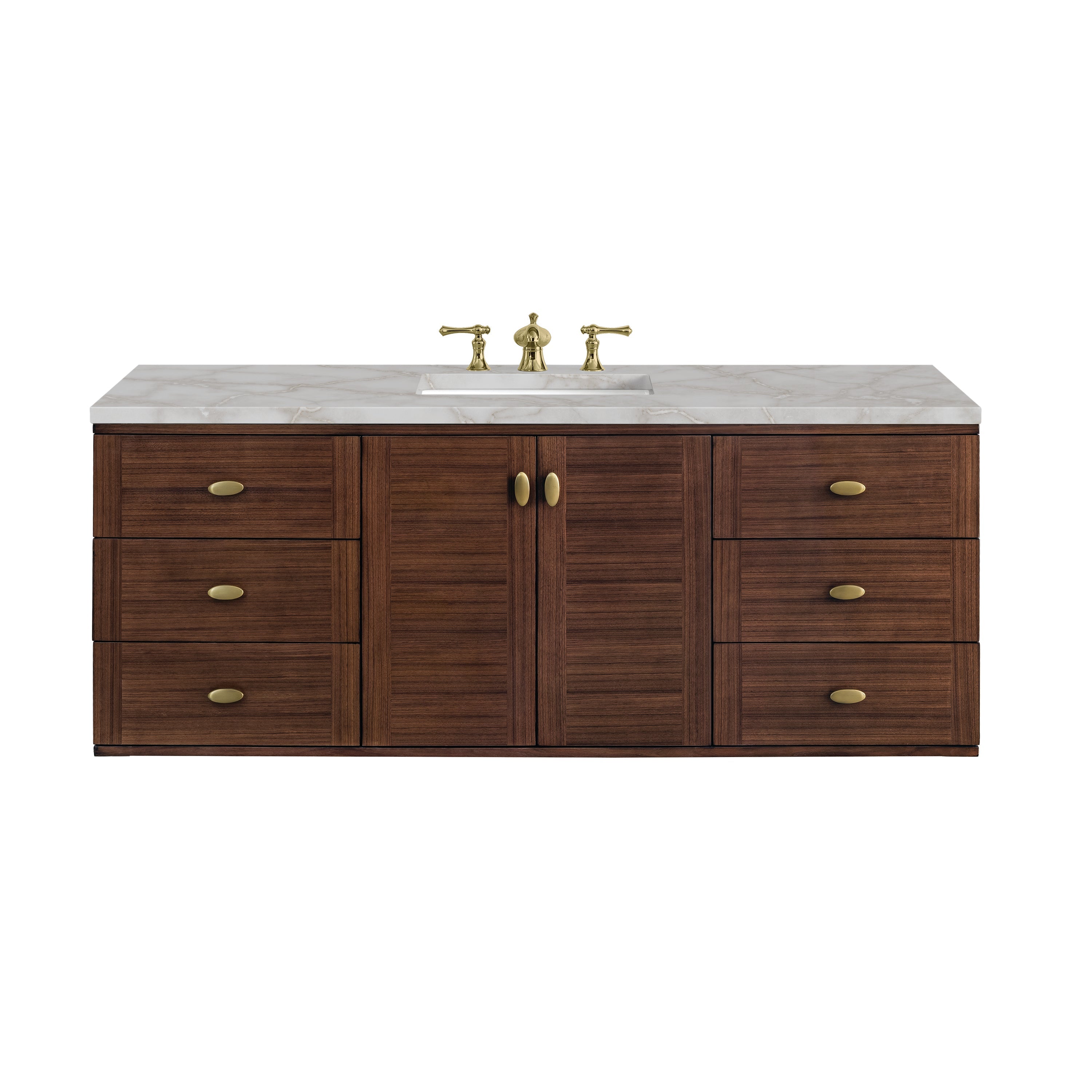 Mid-Century Walnut / Victorian Silver - 3 Faucet Holes