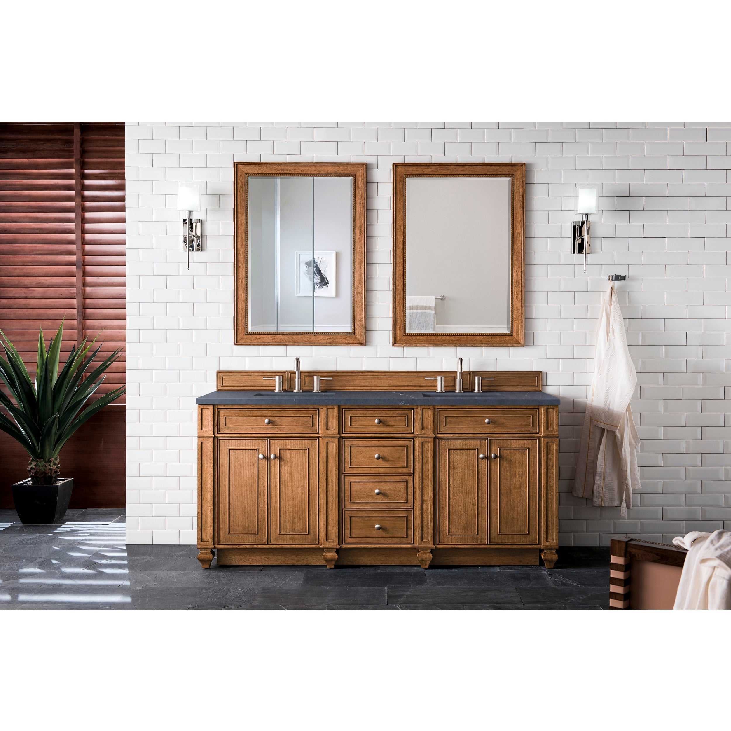 Saddle Brown / Charcoal Soapstone - 3 Faucet Holes
