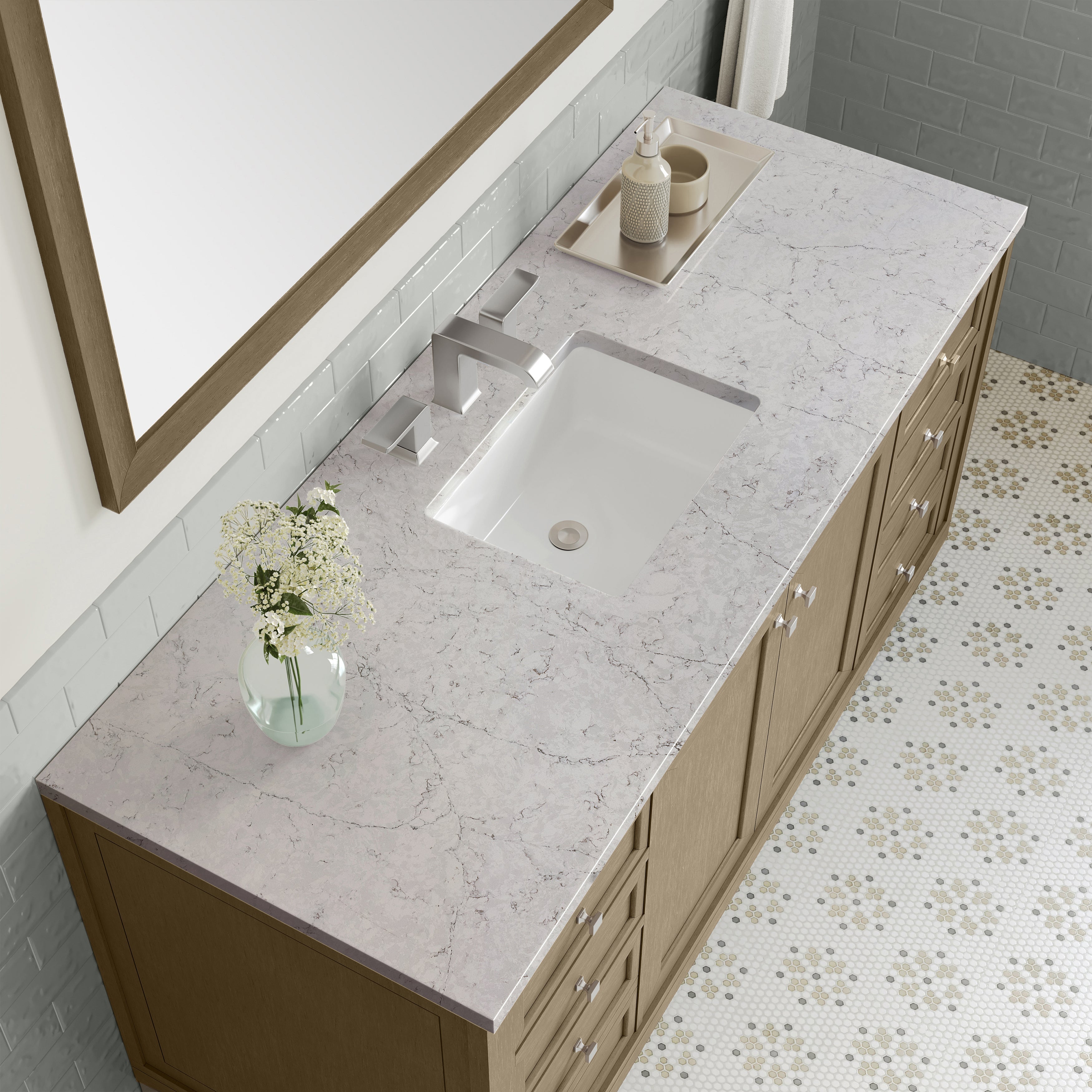 Walnut Whisper / Eternal Jasmine Pearl - 3 Faucet Holes