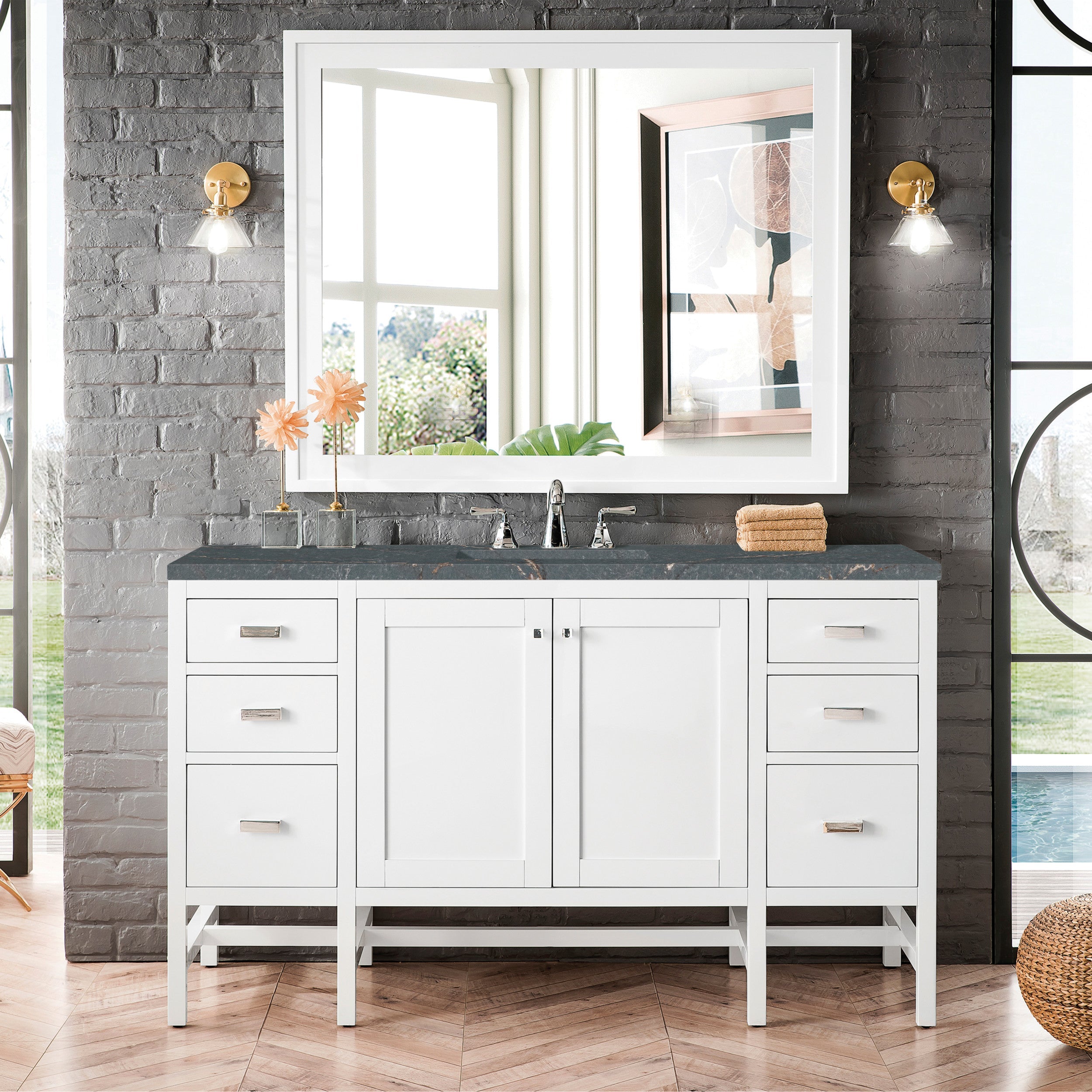 Glossy White / Parisien Bleu - 3 Faucet Holes