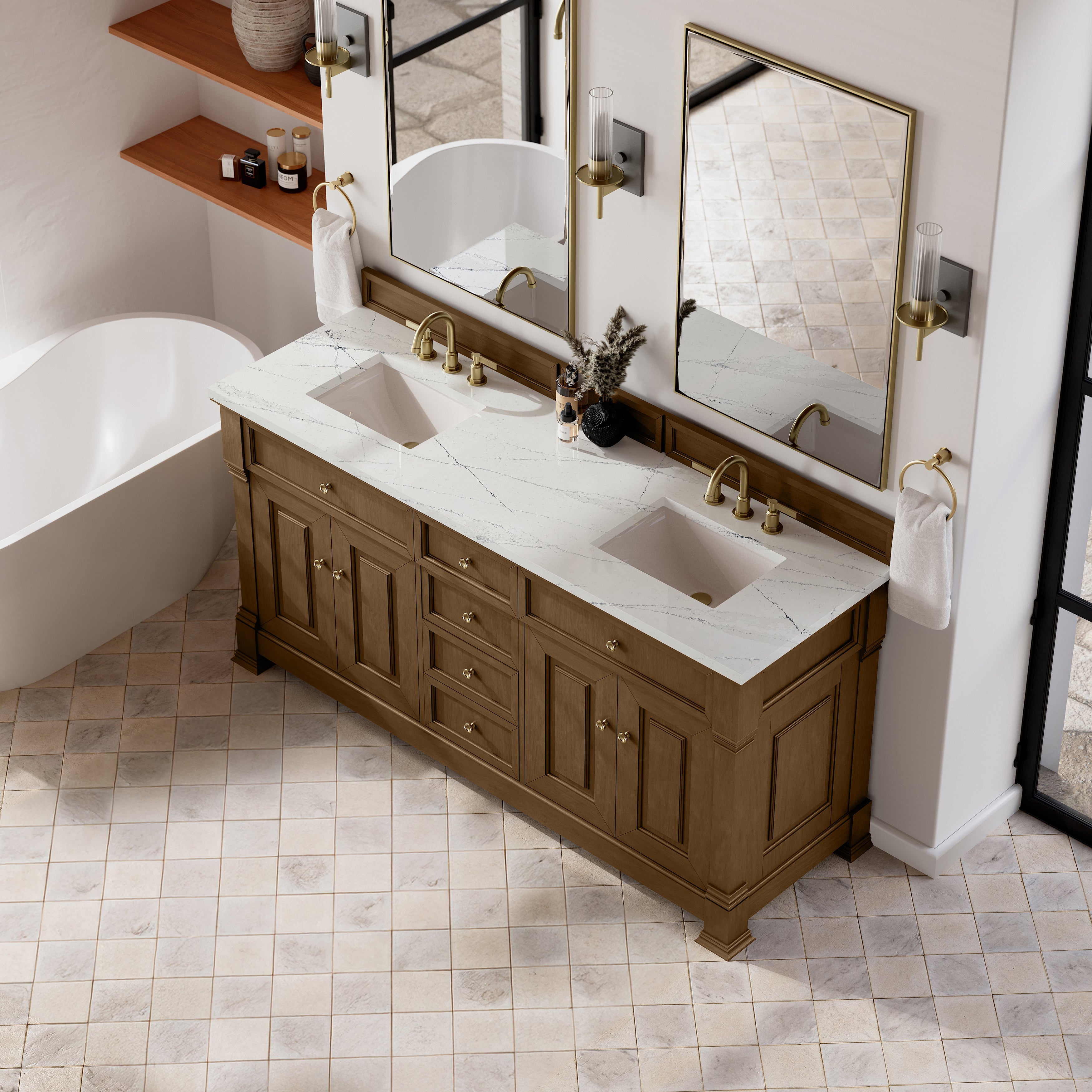 Honey Oak / Ethereal Noctis - 3 Faucet Holes