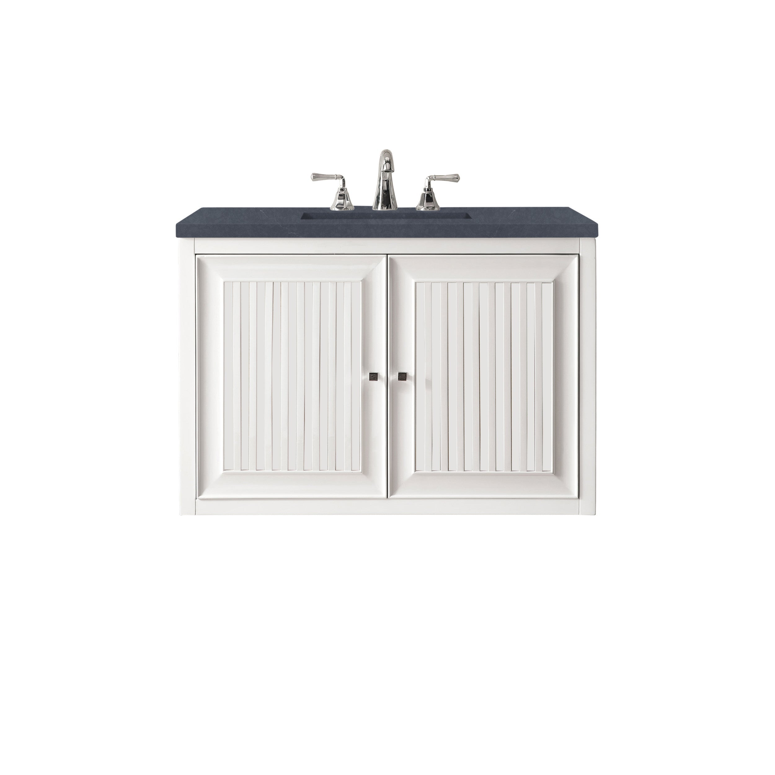Glossy White / Charcoal Soapstone - 3 Faucet Holes