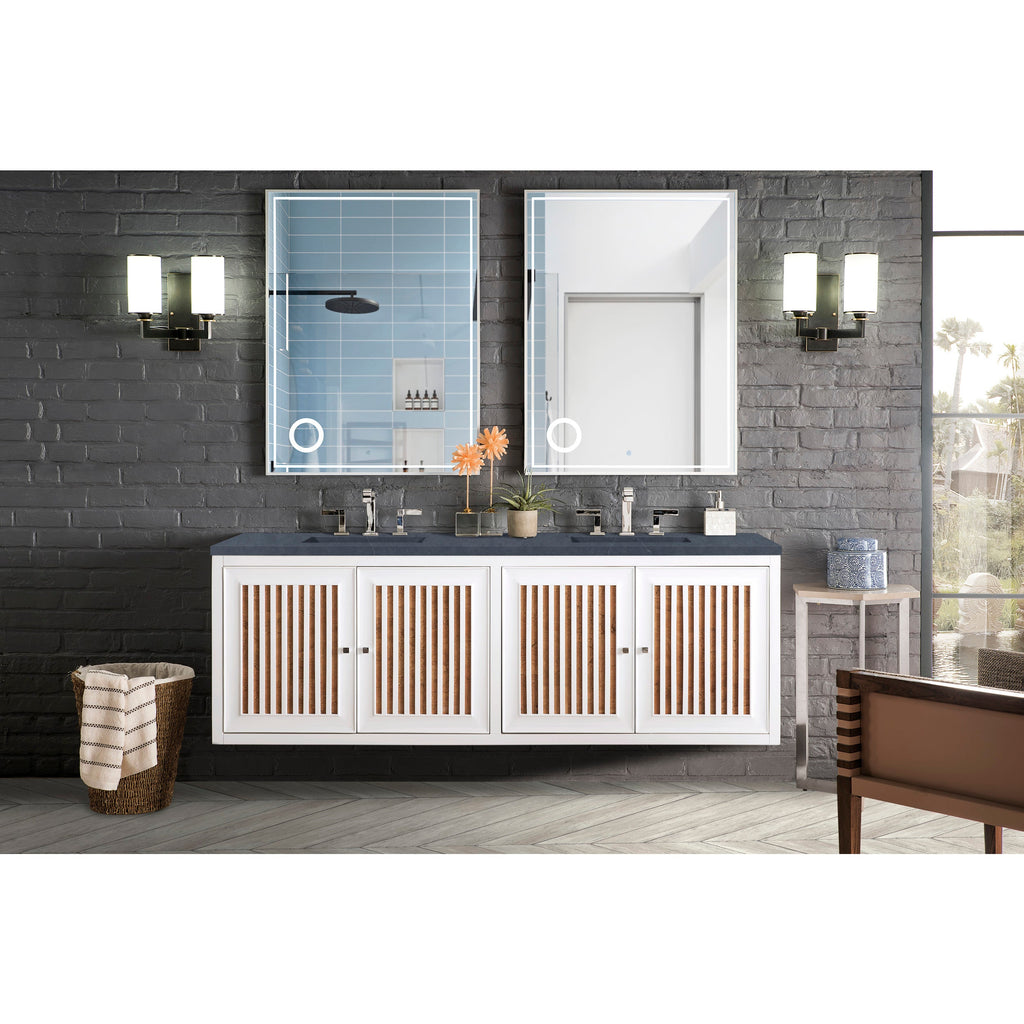 Glossy White / Charcoal Soapstone - 3 Faucet Holes