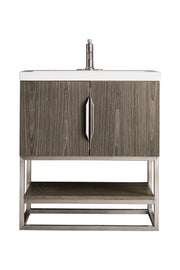 Ash Gray / Brushed Nickel / Glossy White - 1 Faucet Hole