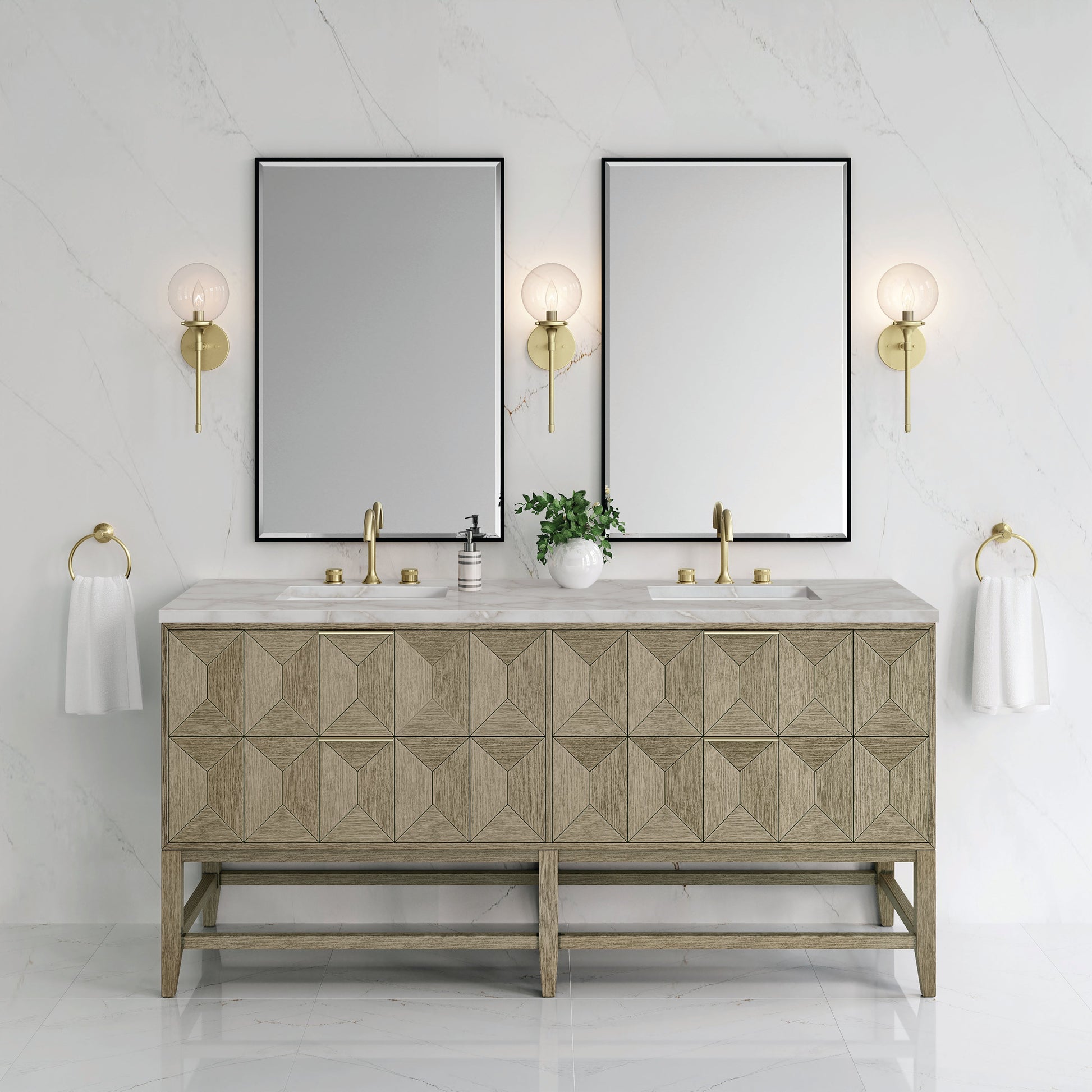 Pebble Oak / Victorian Silver - 3 Faucet Holes