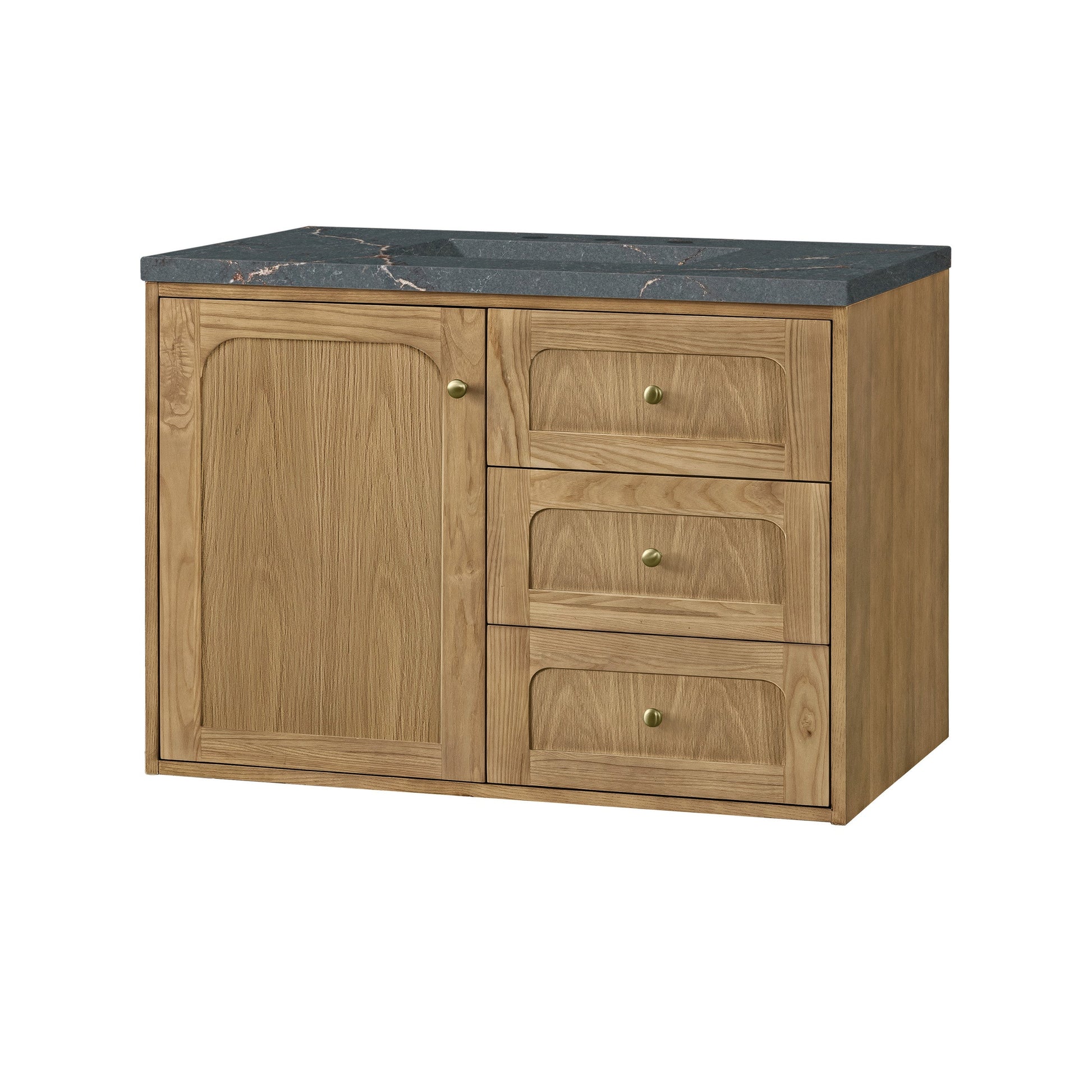 Light Natural Oak / Parisien Bleu - 3 Faucet Holes