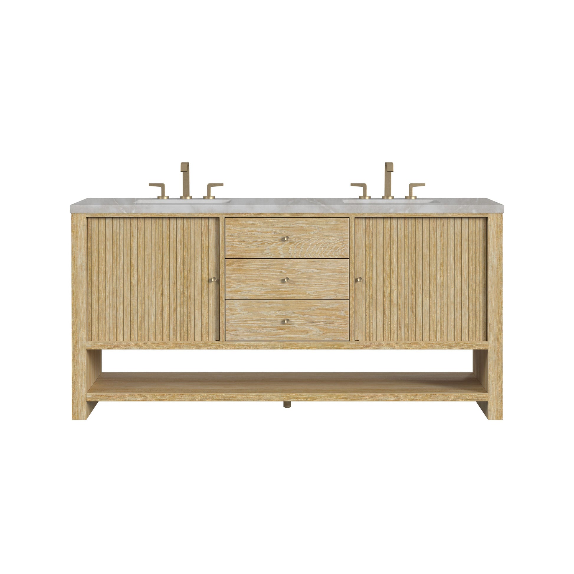 Sunwashed Oak / Victorian Silver - 3 Faucet Holes