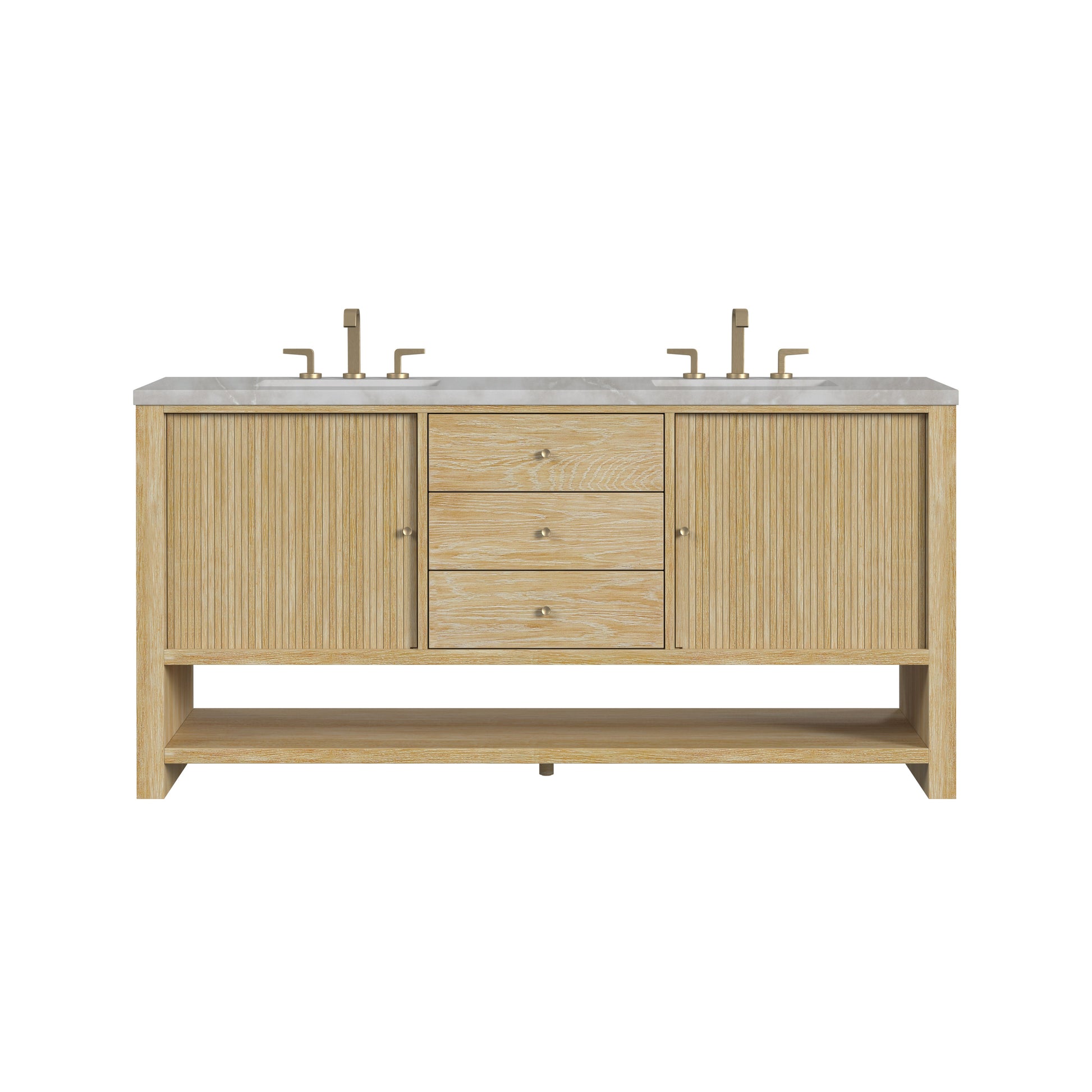 Sunwashed Oak / Victorian Silver - 3 Faucet Holes