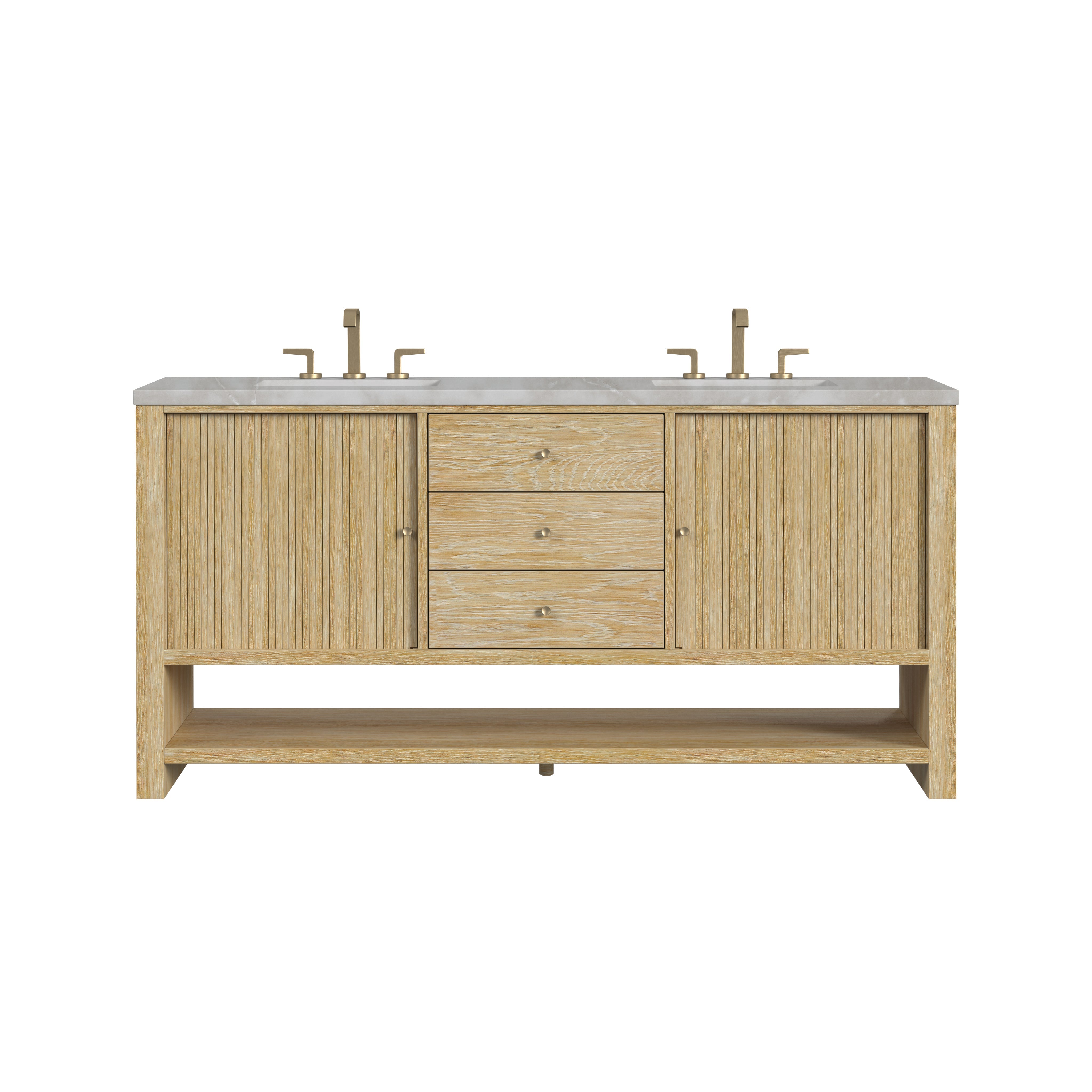 Sunwashed Oak / Victorian Silver - 3 Faucet Holes