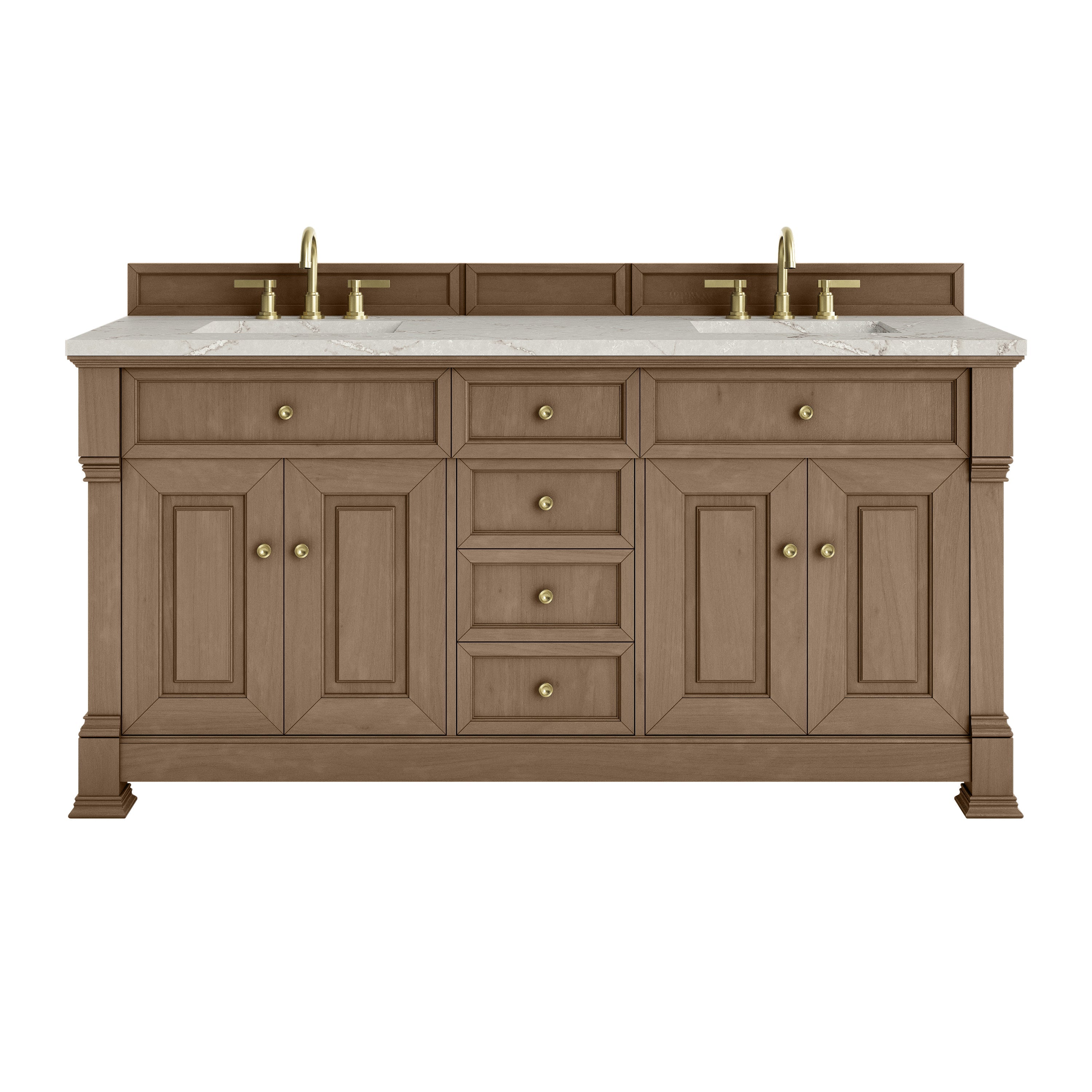 Pecan / Victorian Silver - 3 Faucet Holes