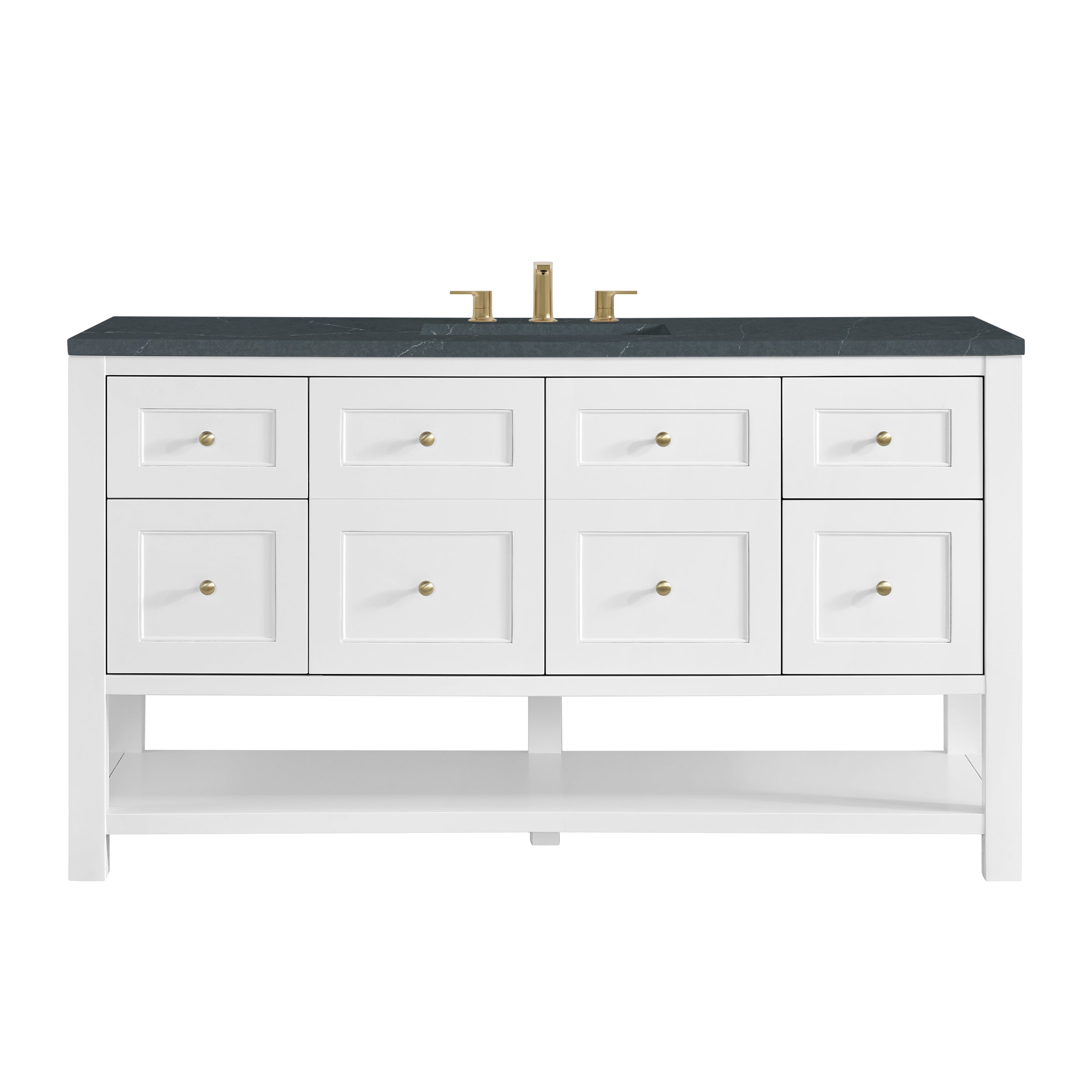 Bright White / Charcoal Soapstone - 3 Faucet Holes