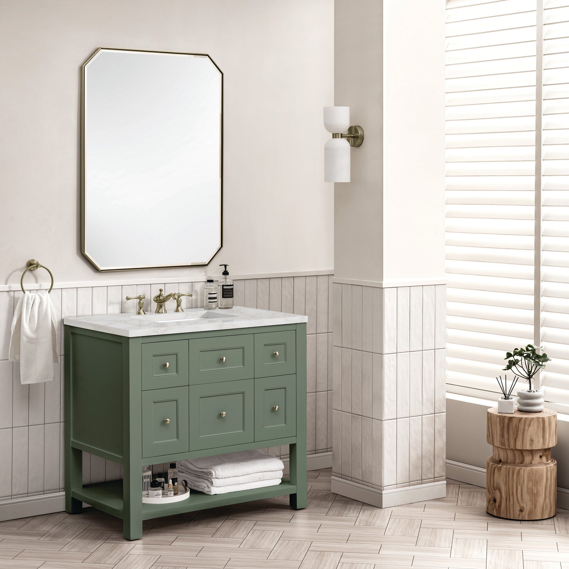 Smokey Celadon / Victorian Silver - 3 Faucet Holes