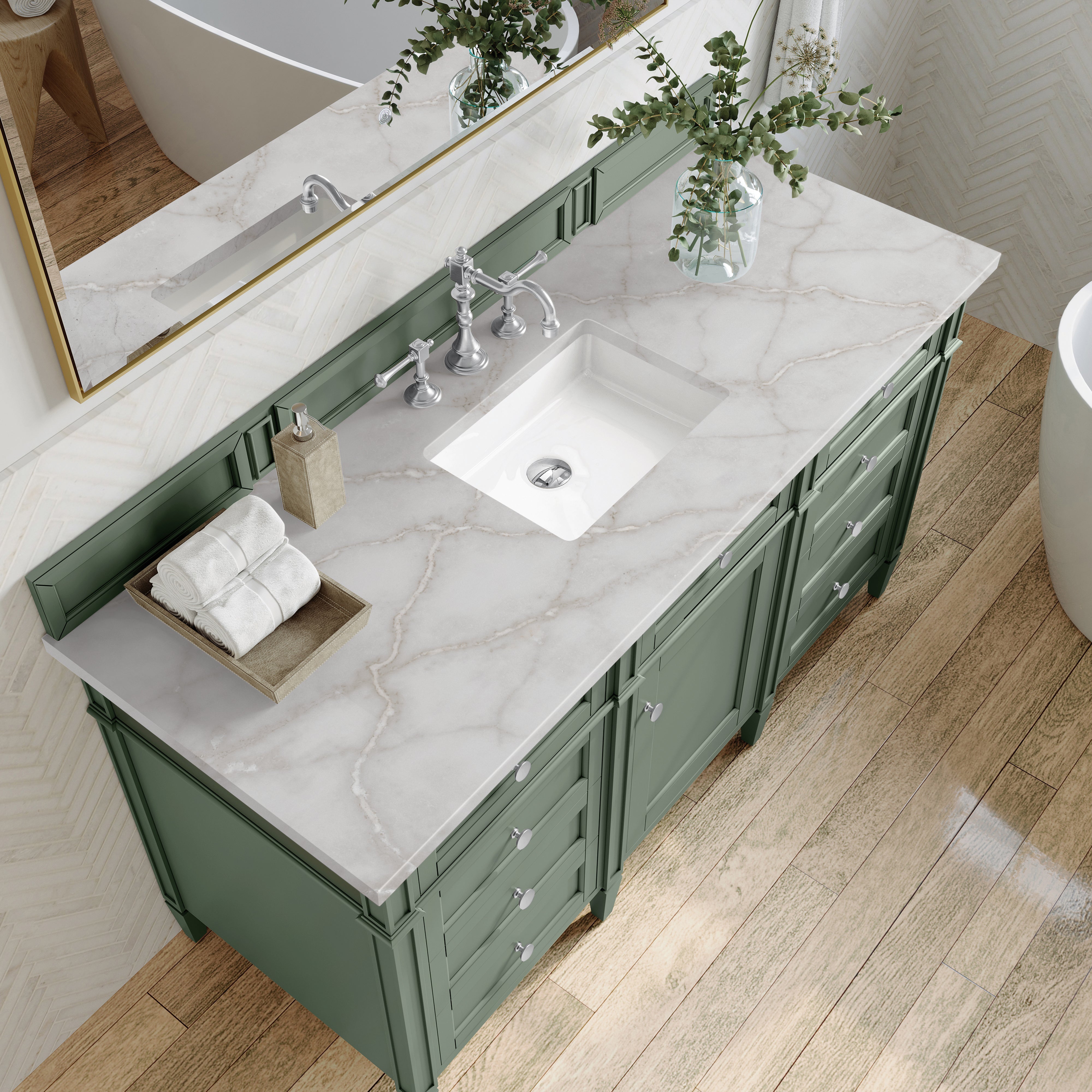 Smokey Celadon / Victorian Silver - 3 Faucet Holes