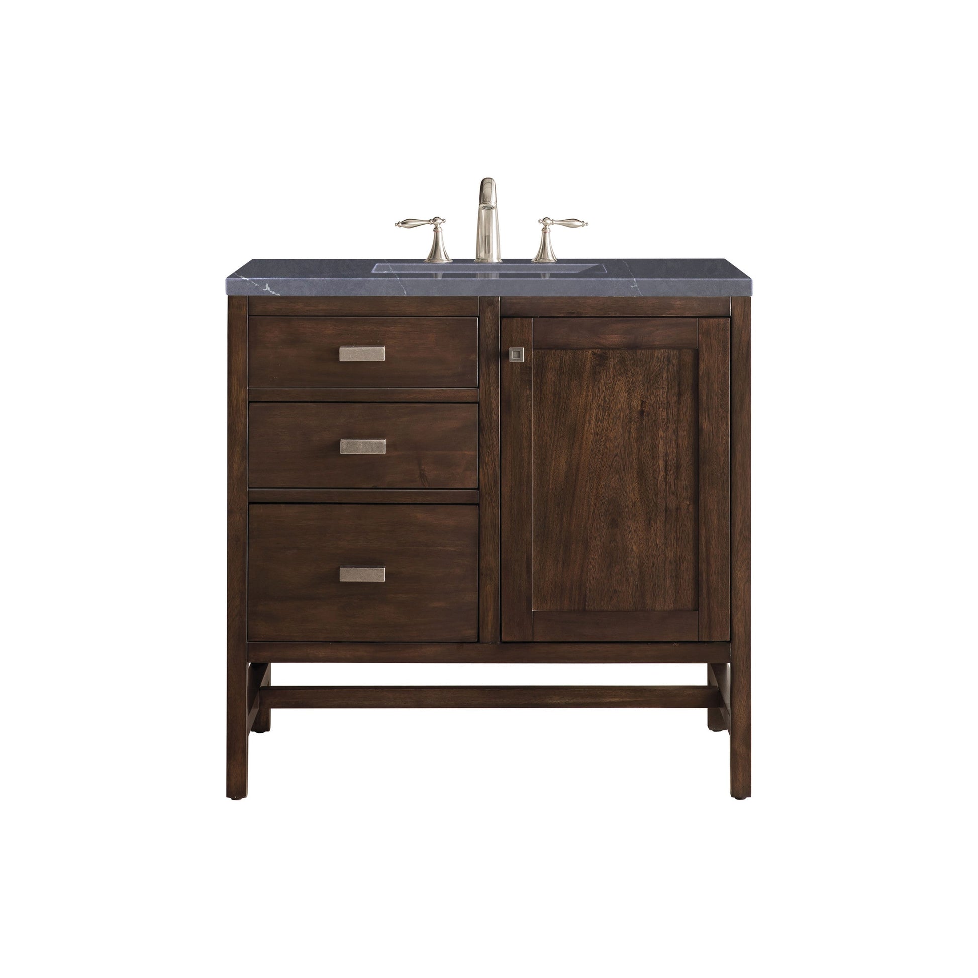 Mid-Century Acacia / Charcoal Soapstone - 3 Faucet Holes
