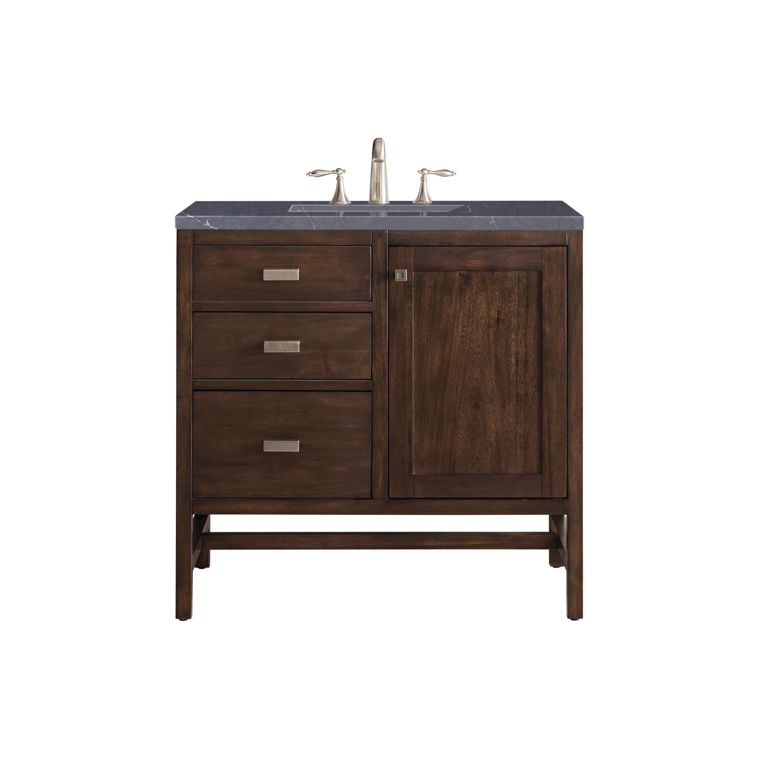 Mid-Century Acacia / Charcoal Soapstone - 3 Faucet Holes