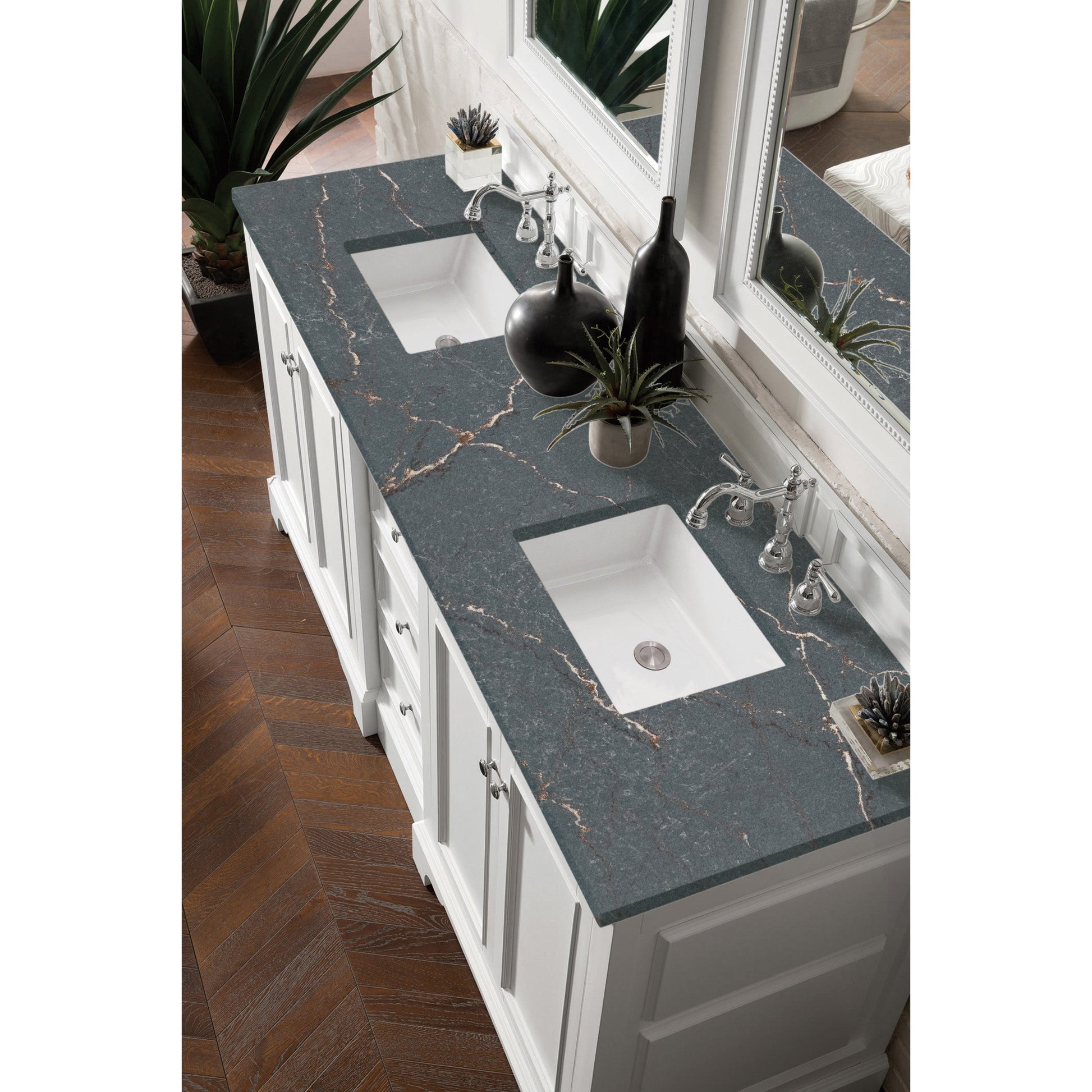 Bright White / Parisien Bleu - 3 Faucet Holes