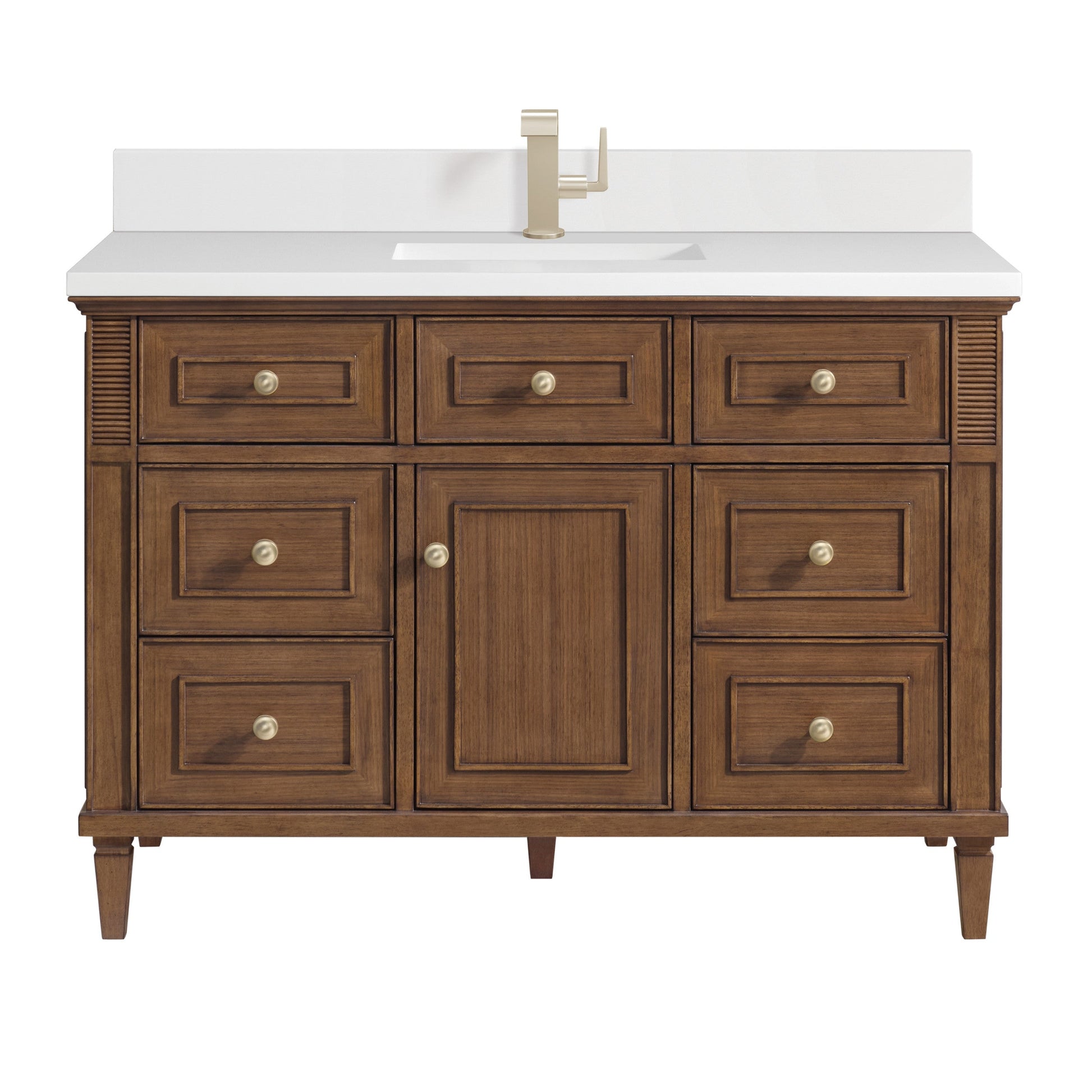 Mid-Century Walnut / White Zeus - 1 Faucet Hole