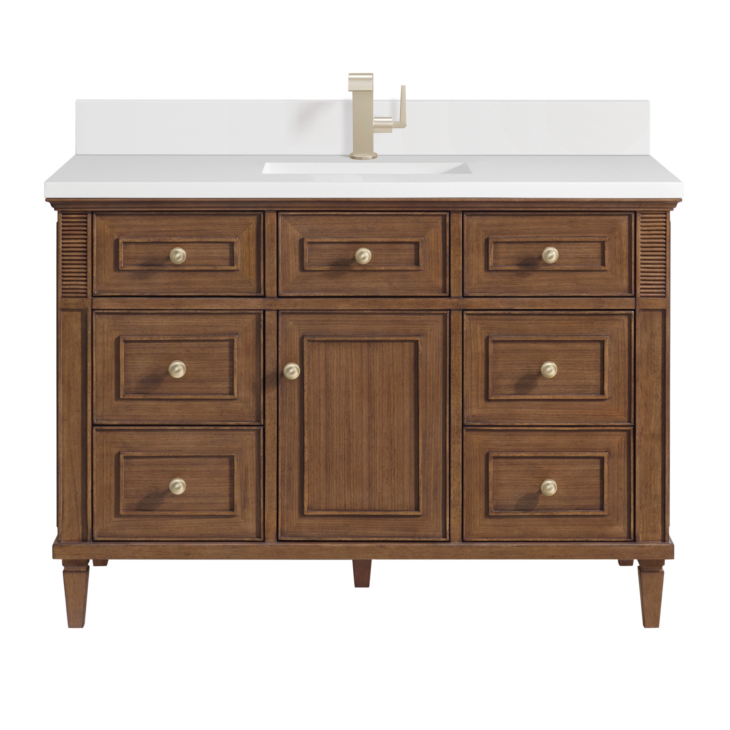 Mid-Century Walnut / White Zeus - 1 Faucet Hole