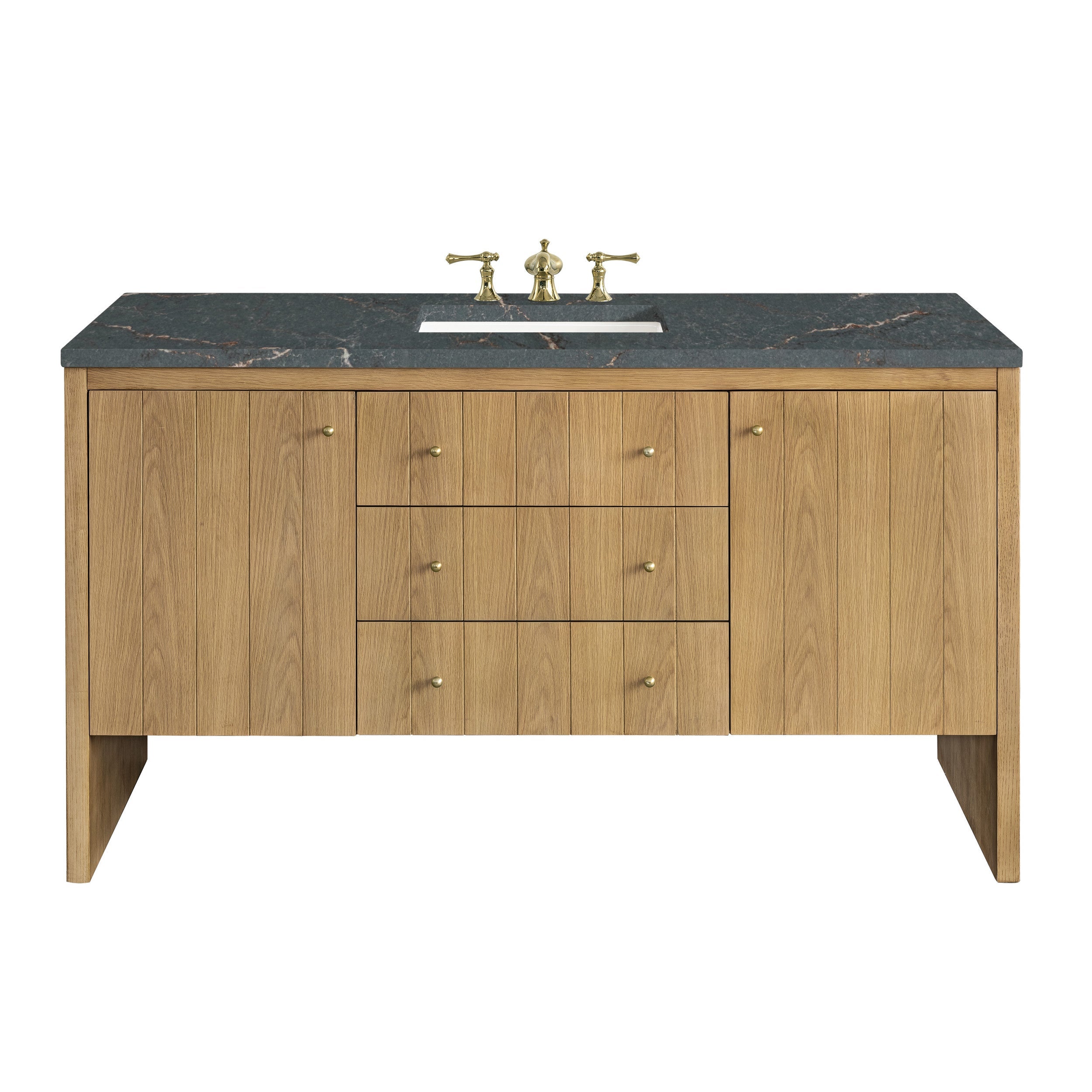 Light Natural Oak / Parisien Bleu - 3 Faucet Holes