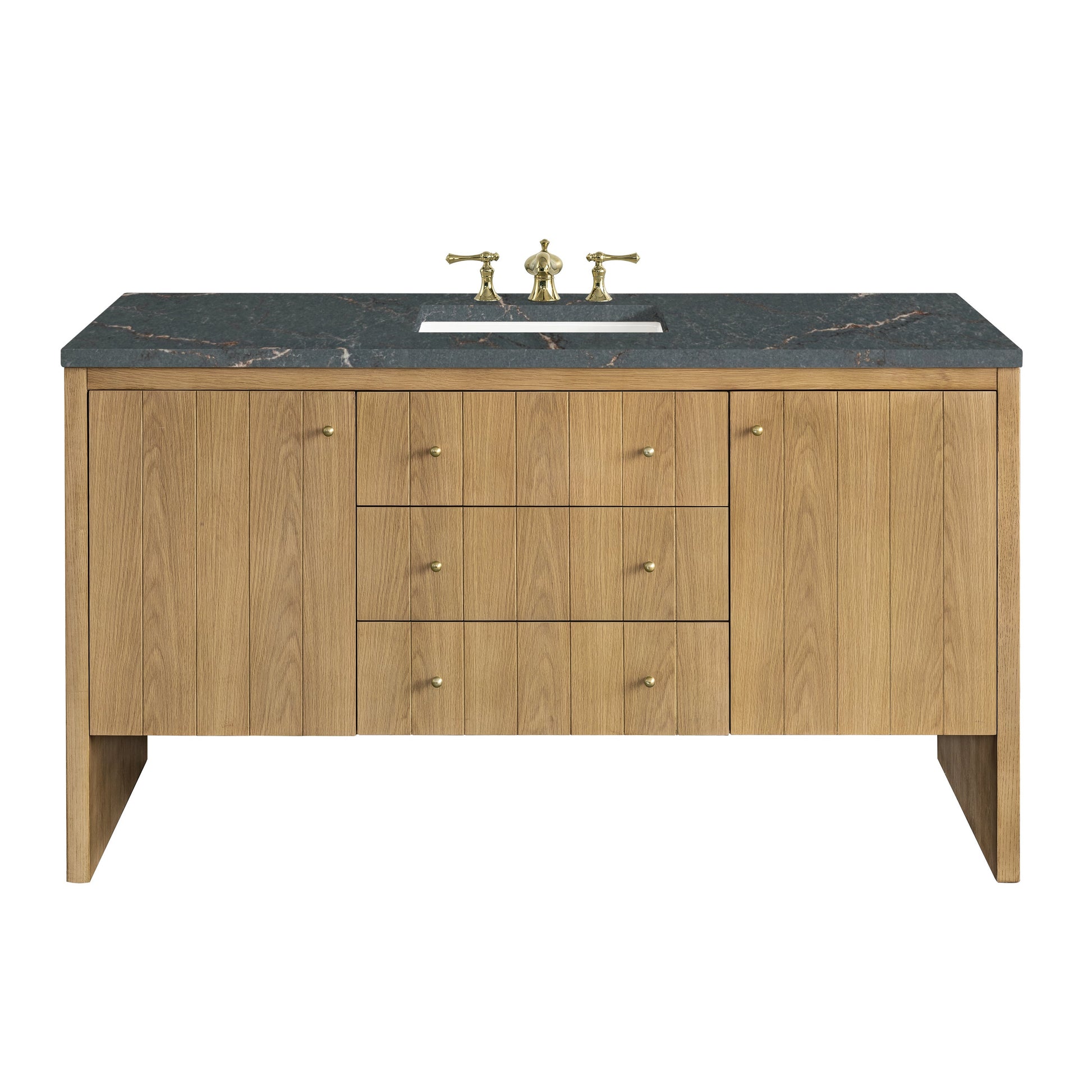 Light Natural Oak / Parisien Bleu - 3 Faucet Holes