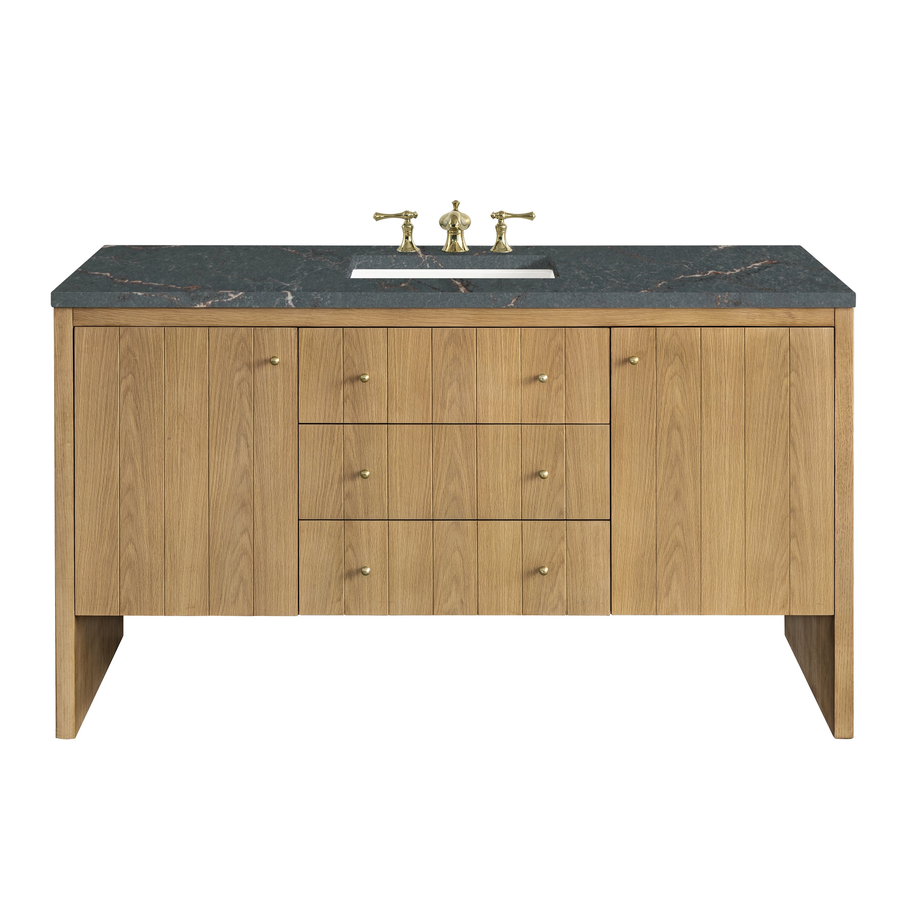 Light Natural Oak / Parisien Bleu - 3 Faucet Holes