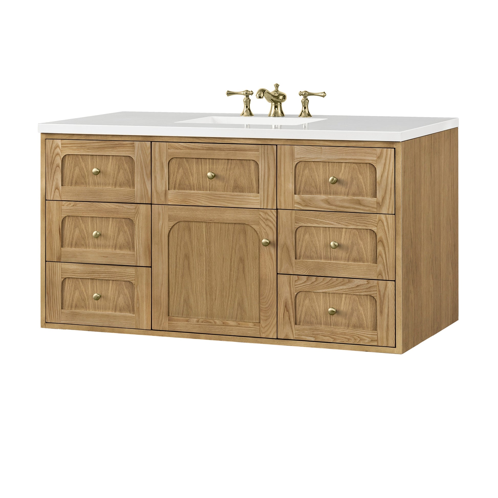 Light Natural Oak / White Zeus - 3 Faucet Holes