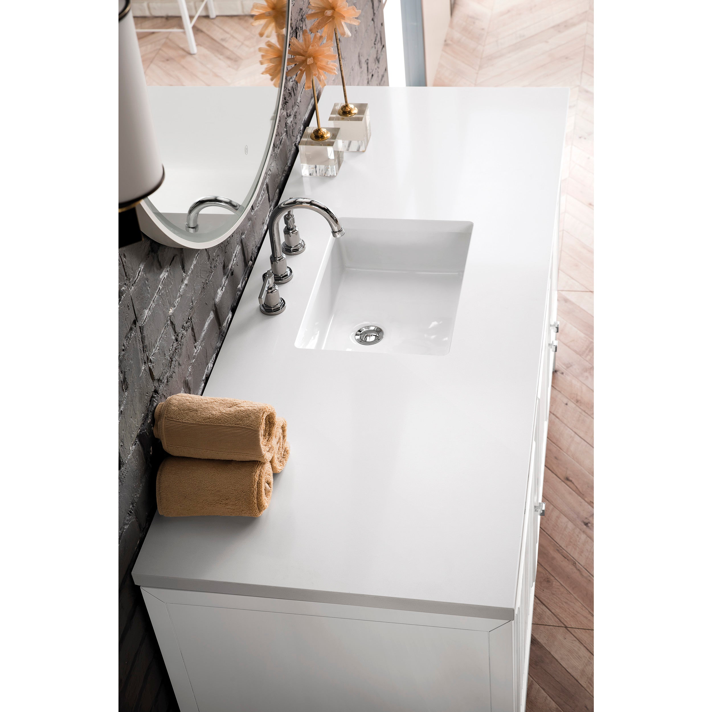 Glossy White / White Zeus - 3 Faucet Holes