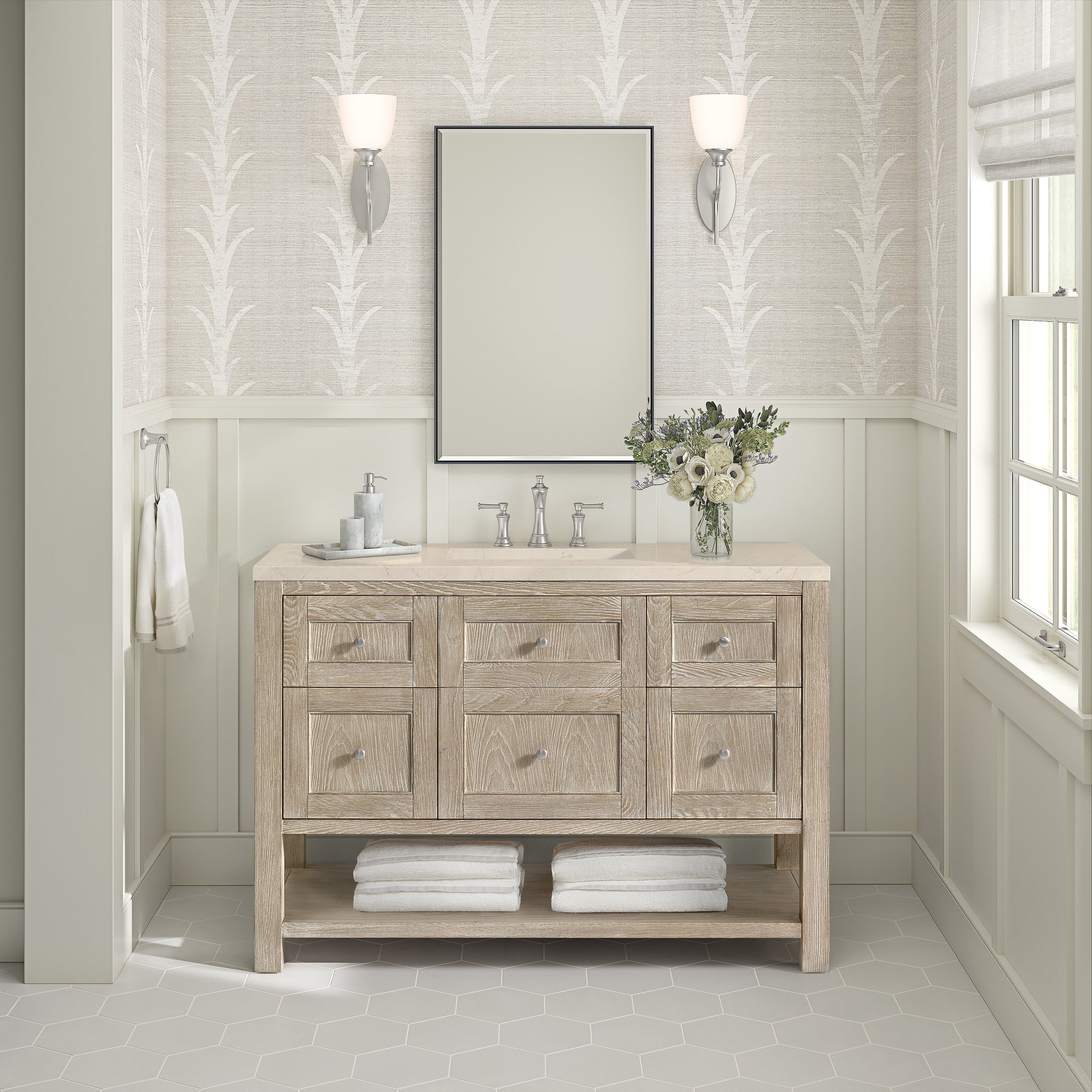 Whitewashed Oak / Ethereal Noctis - 3 Faucet Holes