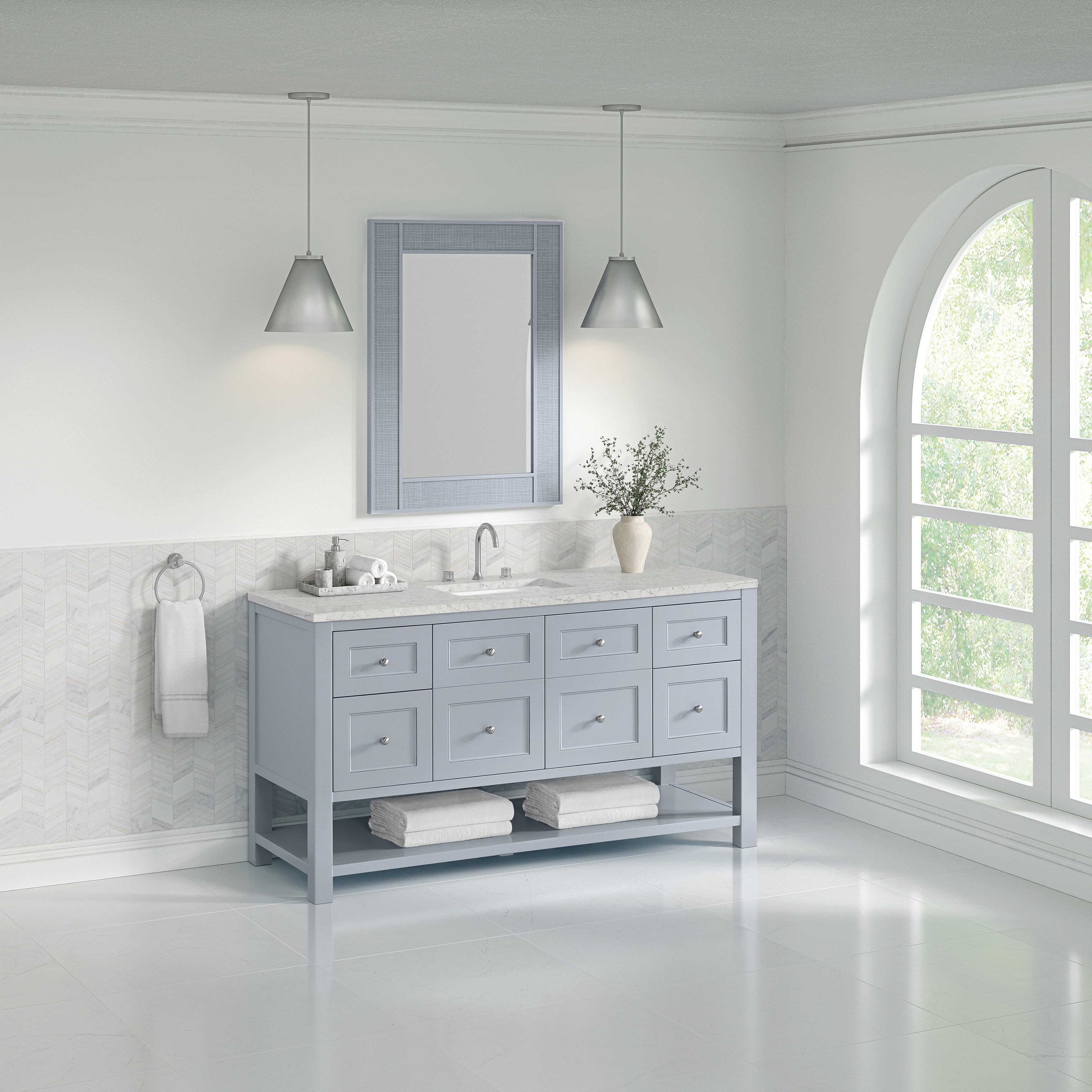 Serenity Blue / Eternal Jasmine Pearl - 3 Faucet Holes