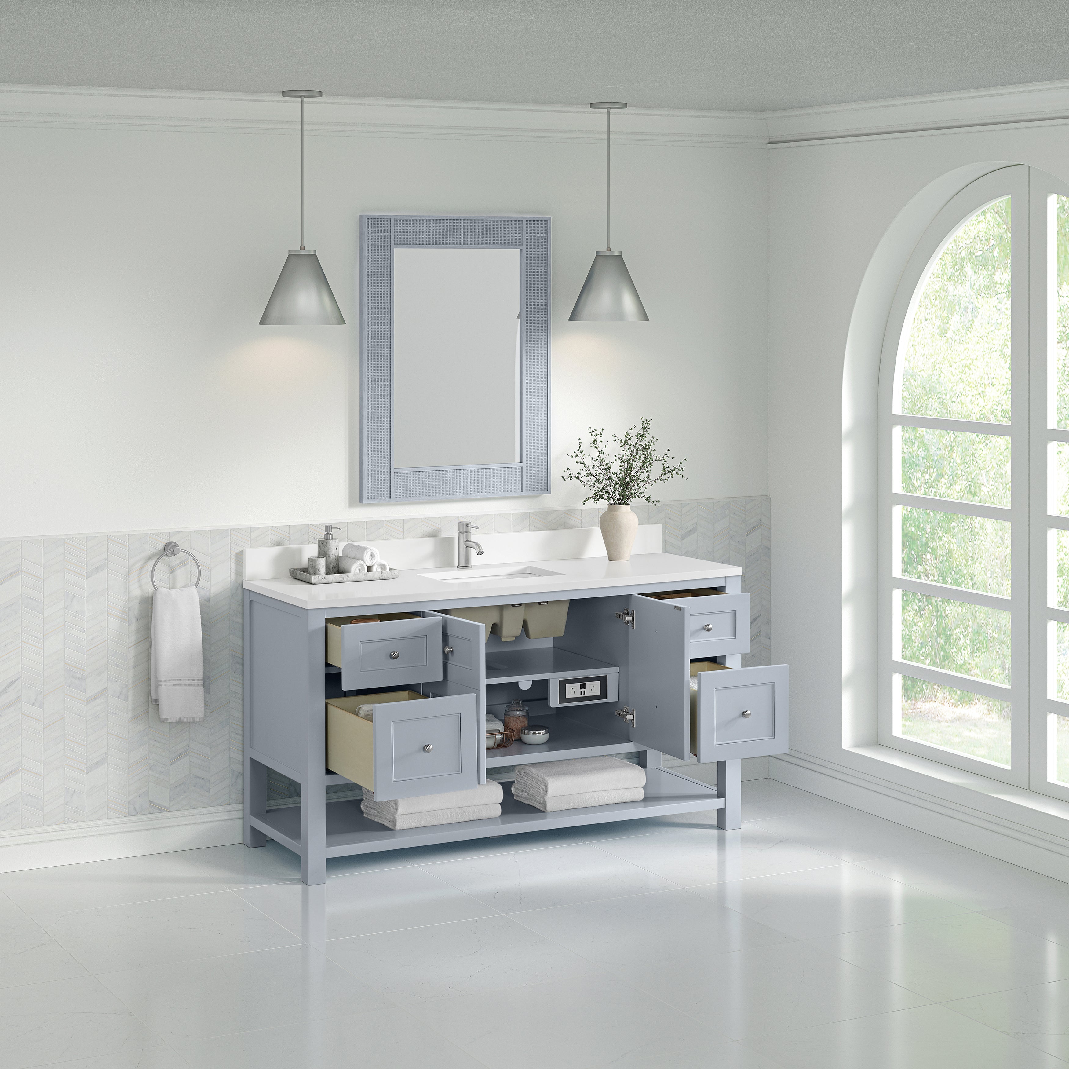 Serenity Blue / White Zeus - 1 Faucet Hole