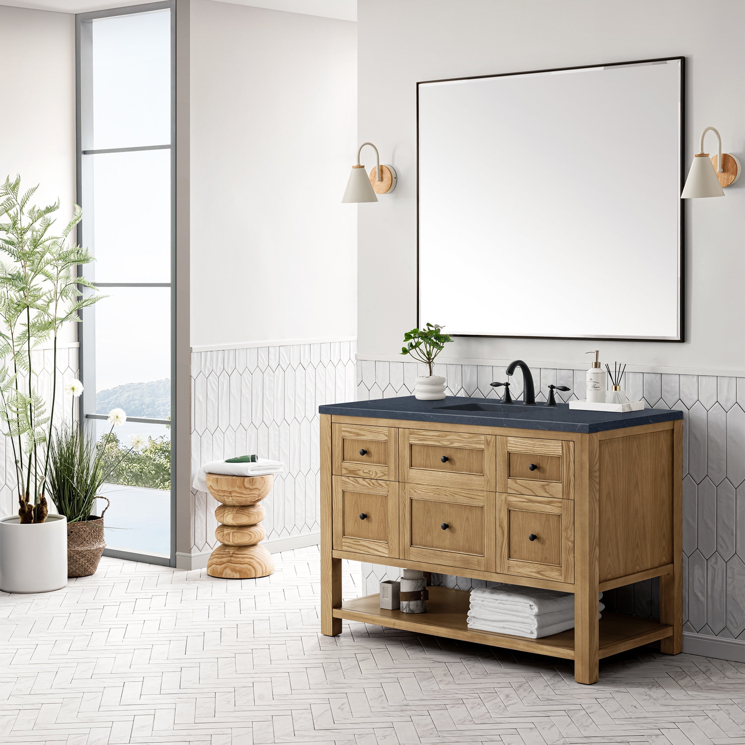 Light Natural Oak / Charcoal Soapstone - 3 Faucet Holes