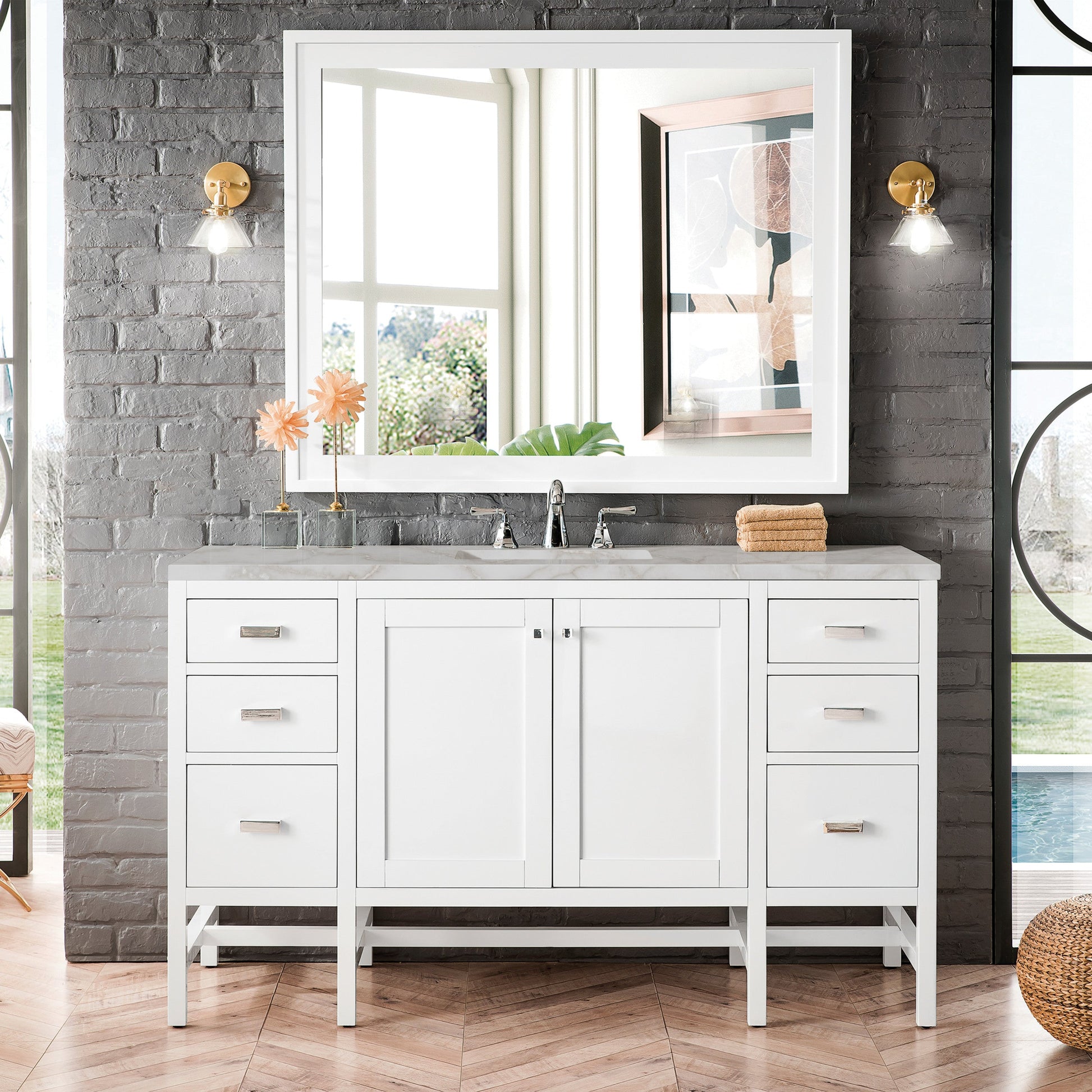 Glossy White / Victorian Silver - 3 Faucet Holes